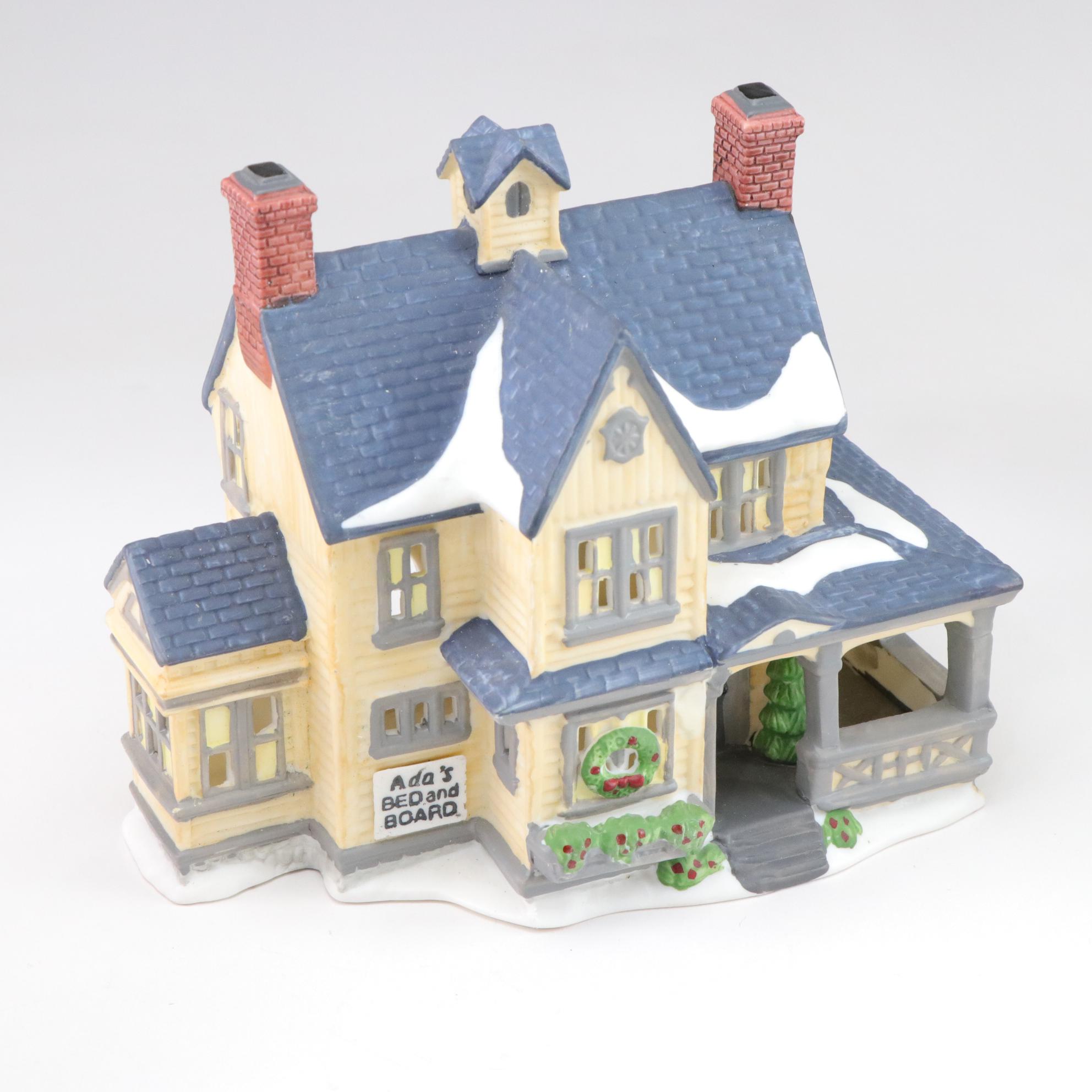Department 56 "Ada's Bed & Board" with Other Holiday Miniatures