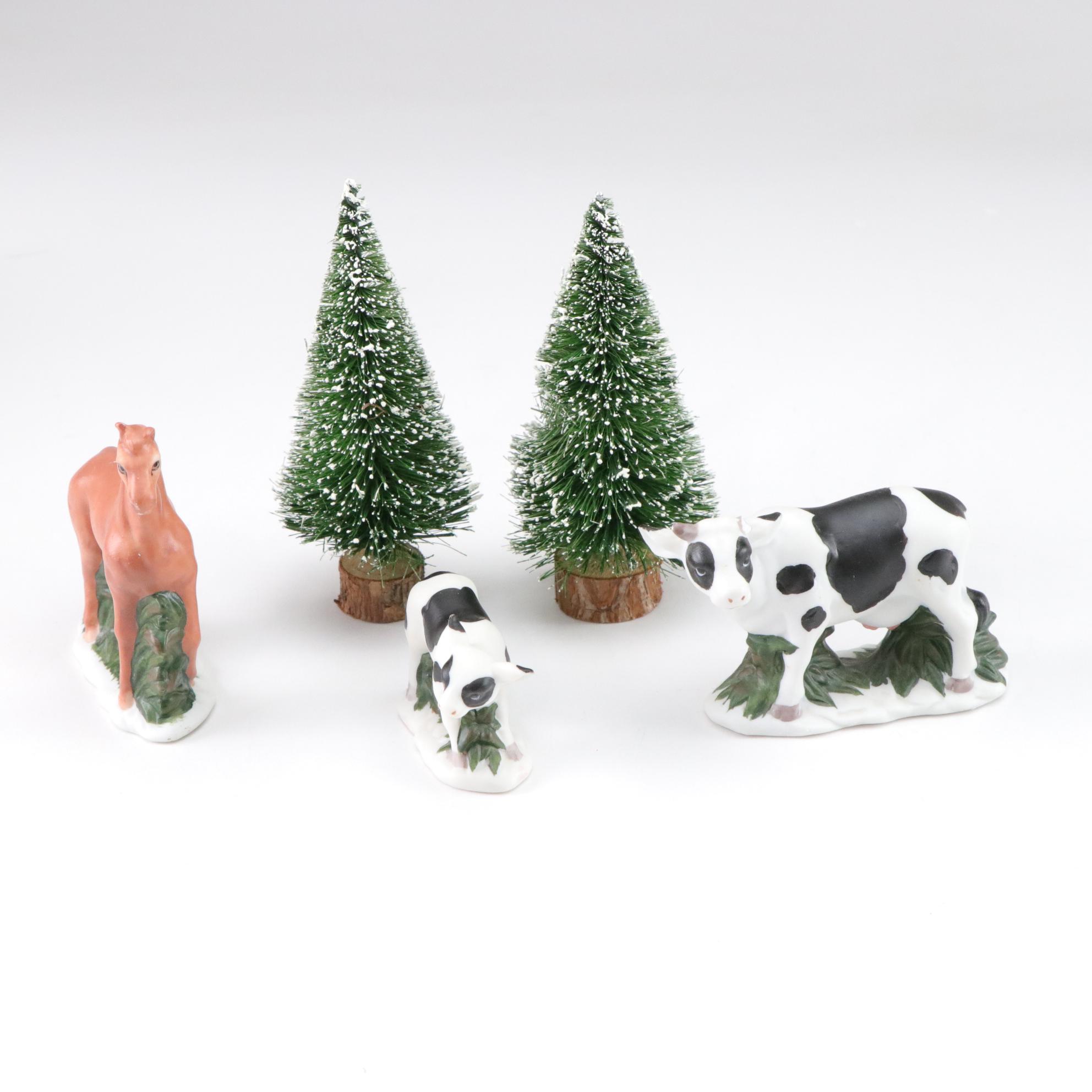 Department 56 "Ada's Bed & Board" with Other Holiday Miniatures