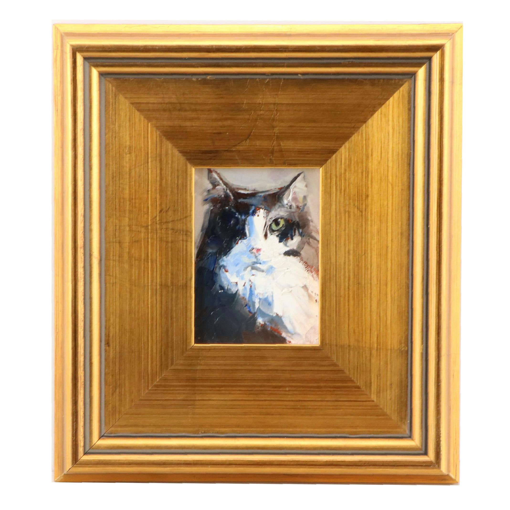 Cat Portrait Oil Painting
