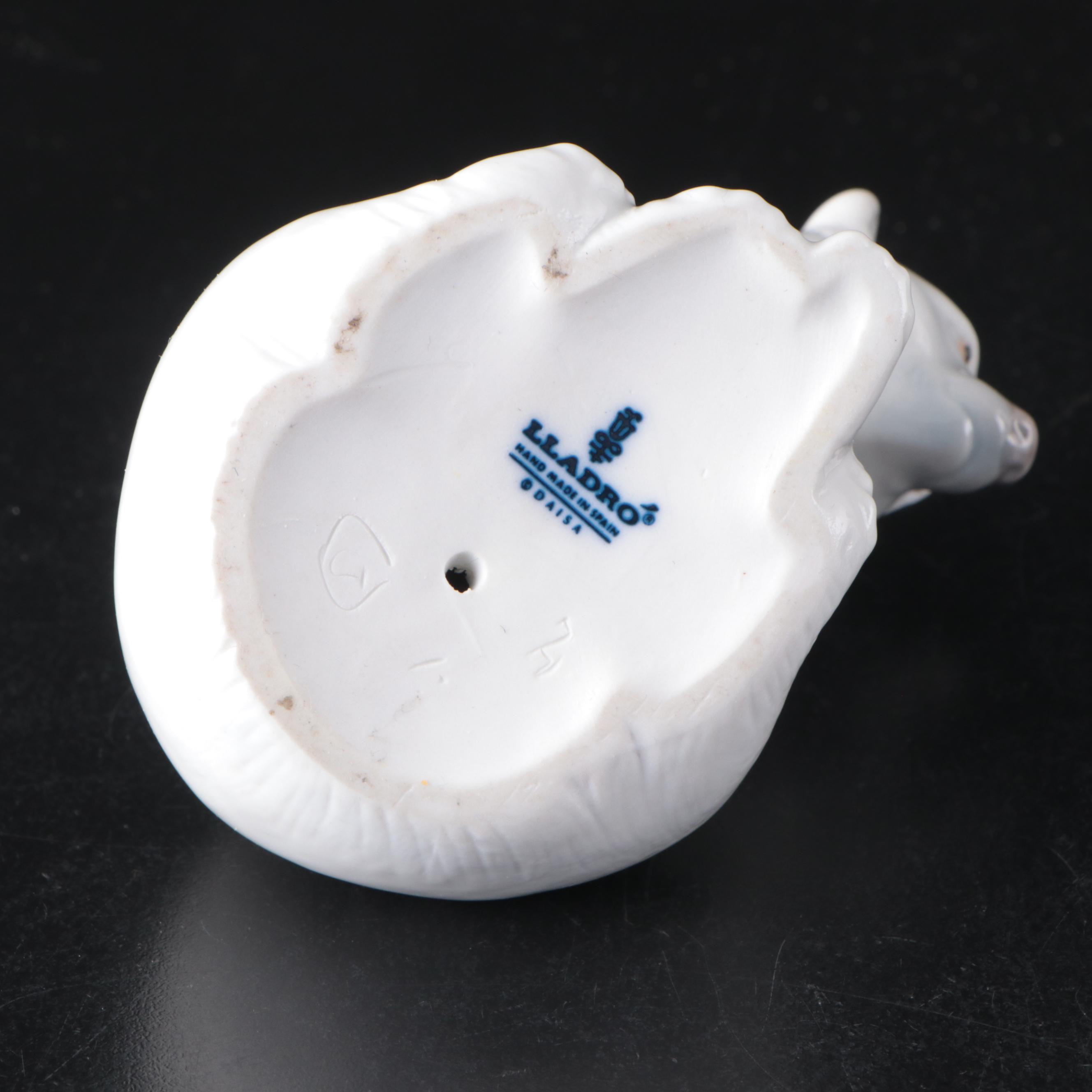 Lladró "Attentive Polar Bear" and "Seated Polar Bear" Porcelain Figurines