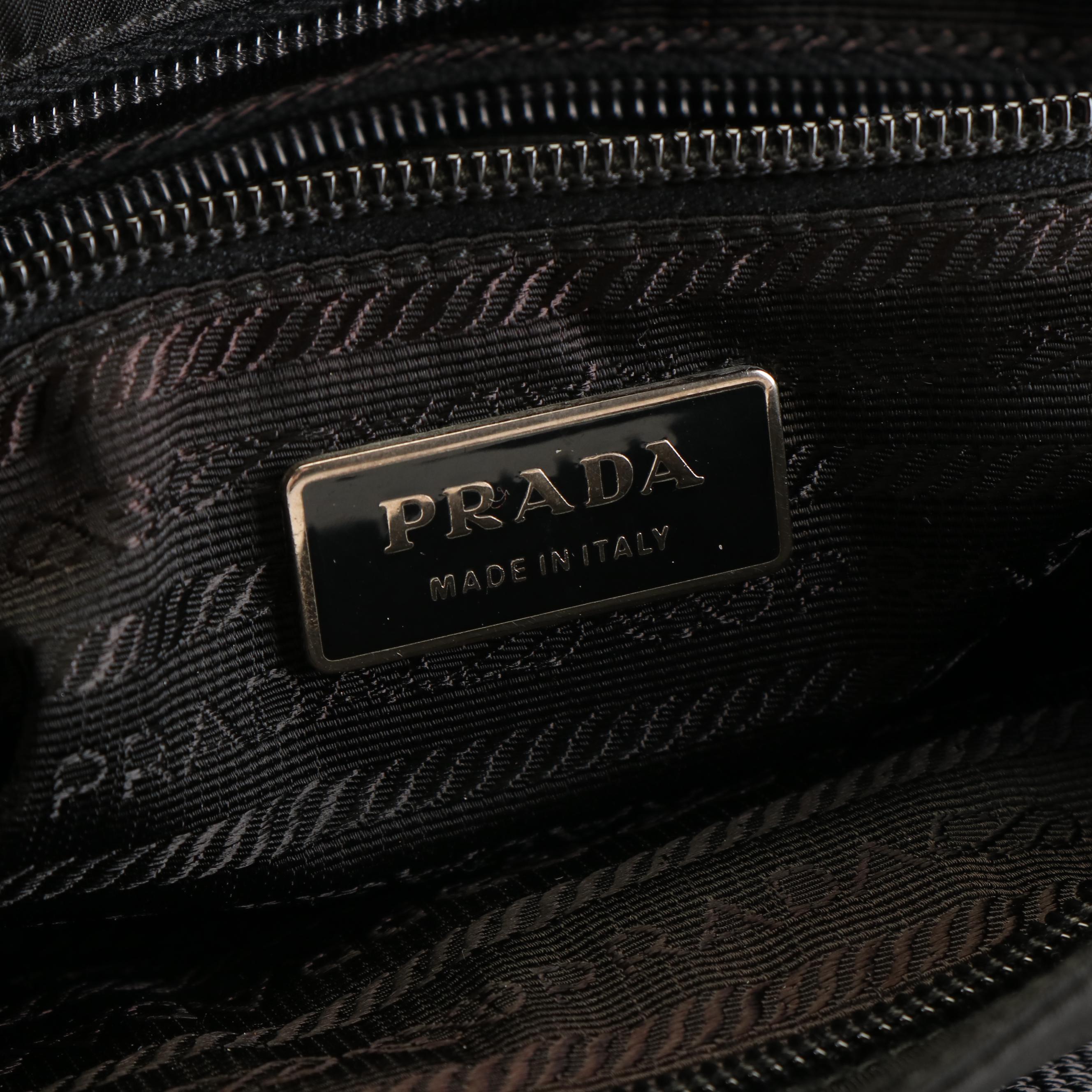 Prada Vela Flat Messenger Bag in Black Tessuto Nylon