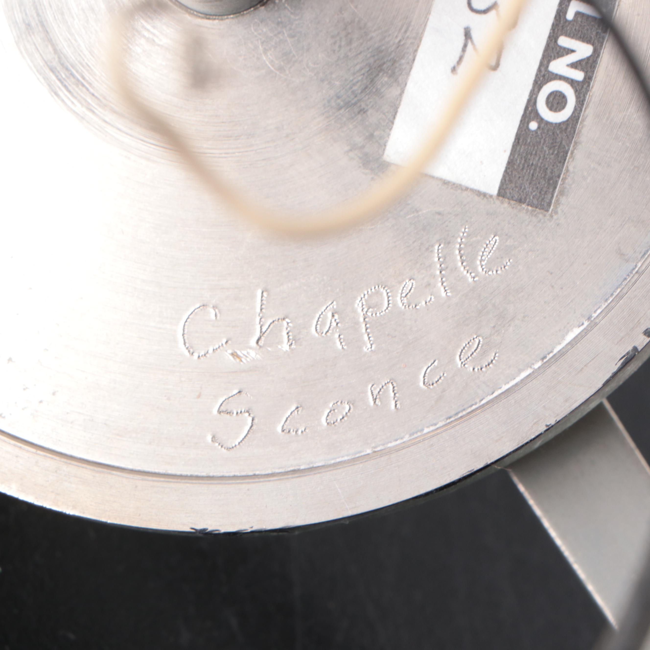 Jonathan Browning "Chapelle" French Industrial Style Metal & Glass Wall Sconces