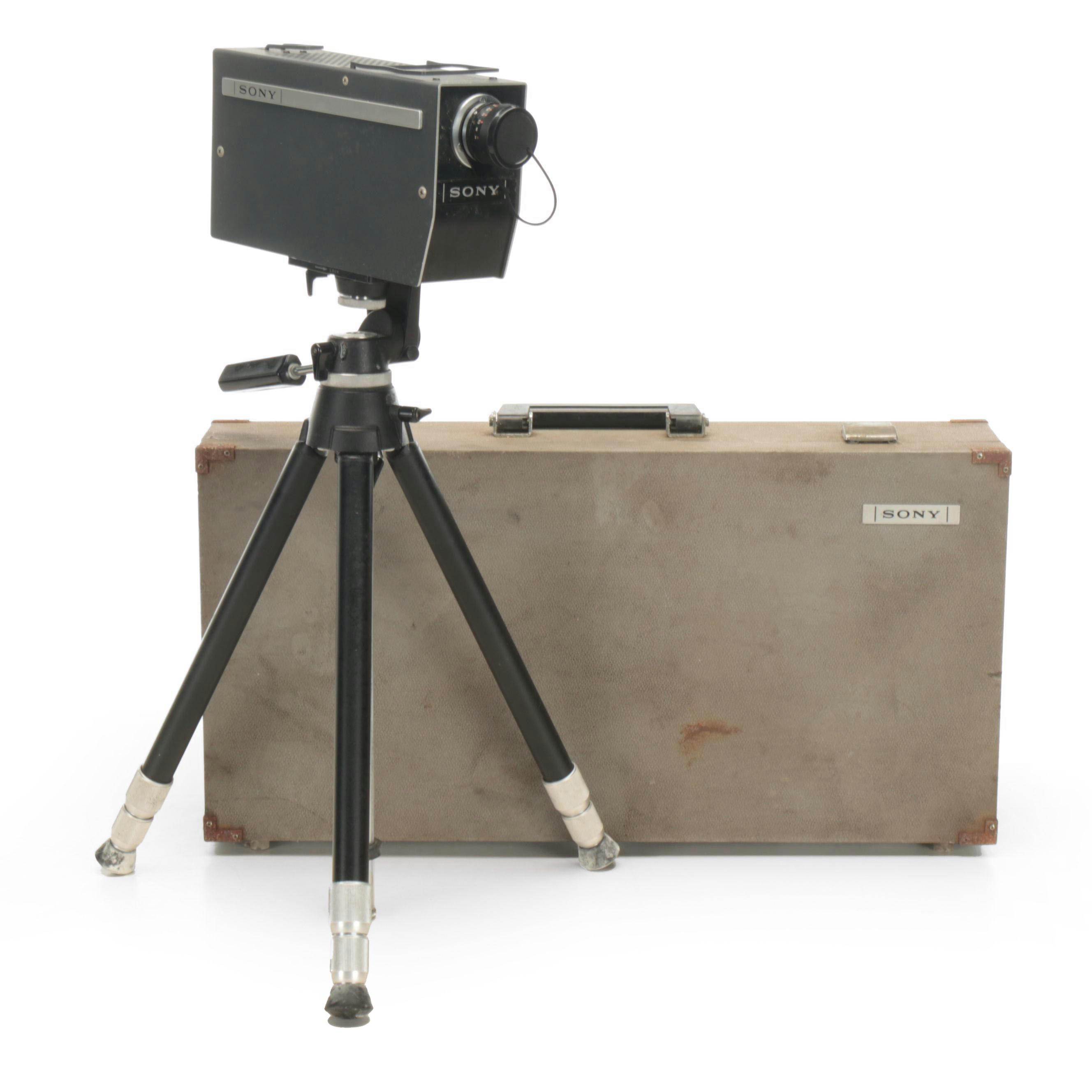 Sony CVC-2000 Video Tape Recorder Camera with Tripod and Case, 1965