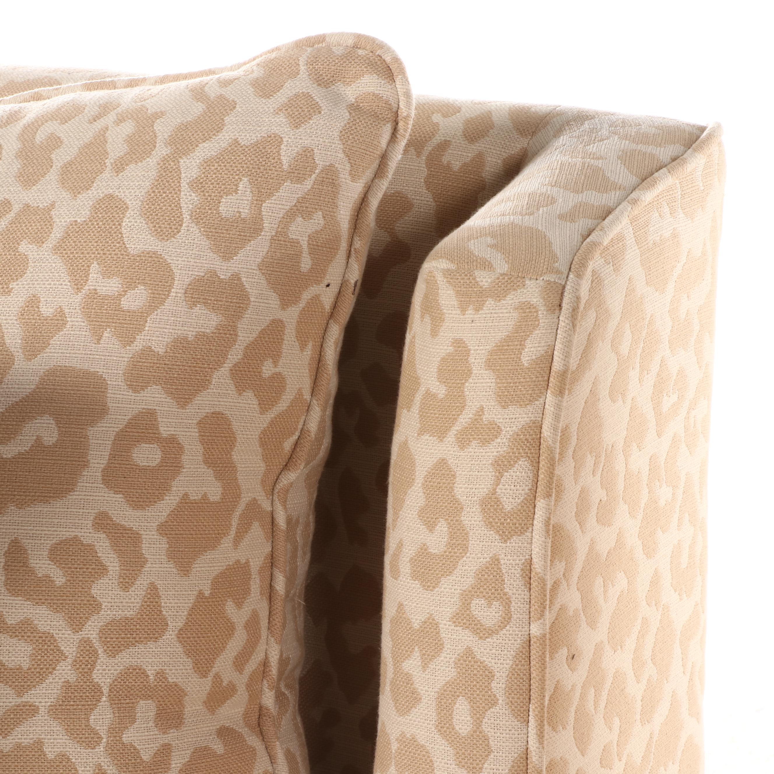 Pair of E. & E. Co. "Madison Park" Animal Print Wingback Slipper Chairs
