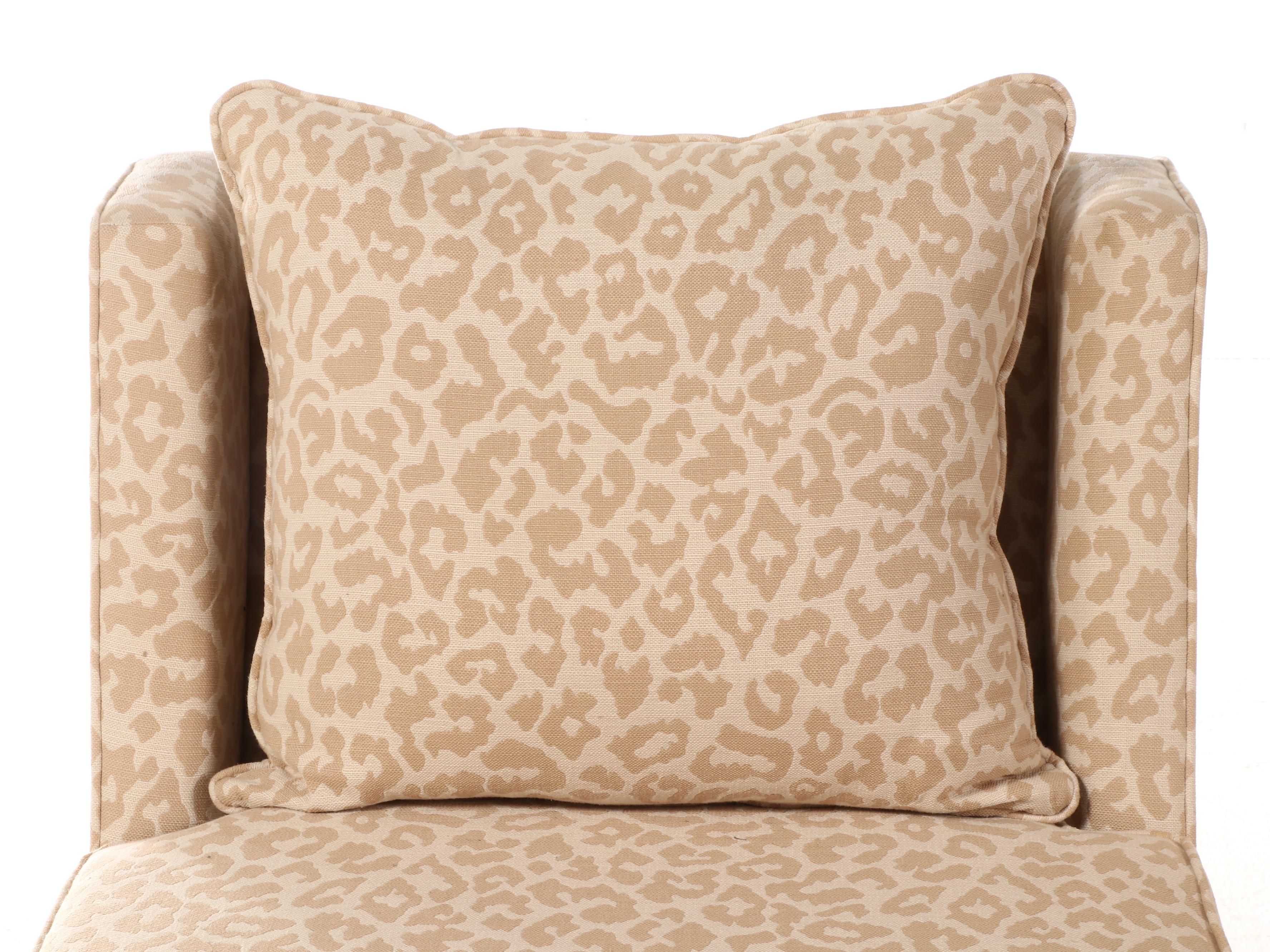 Pair of E. & E. Co. "Madison Park" Animal Print Wingback Slipper Chairs