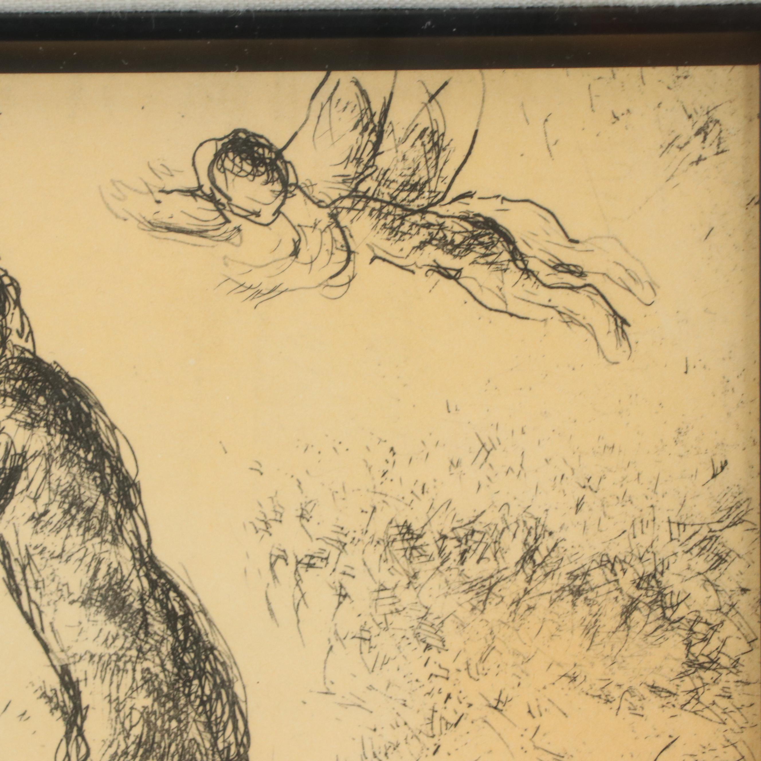 Marc Chagall Etching from "Psaumes de David," 1979