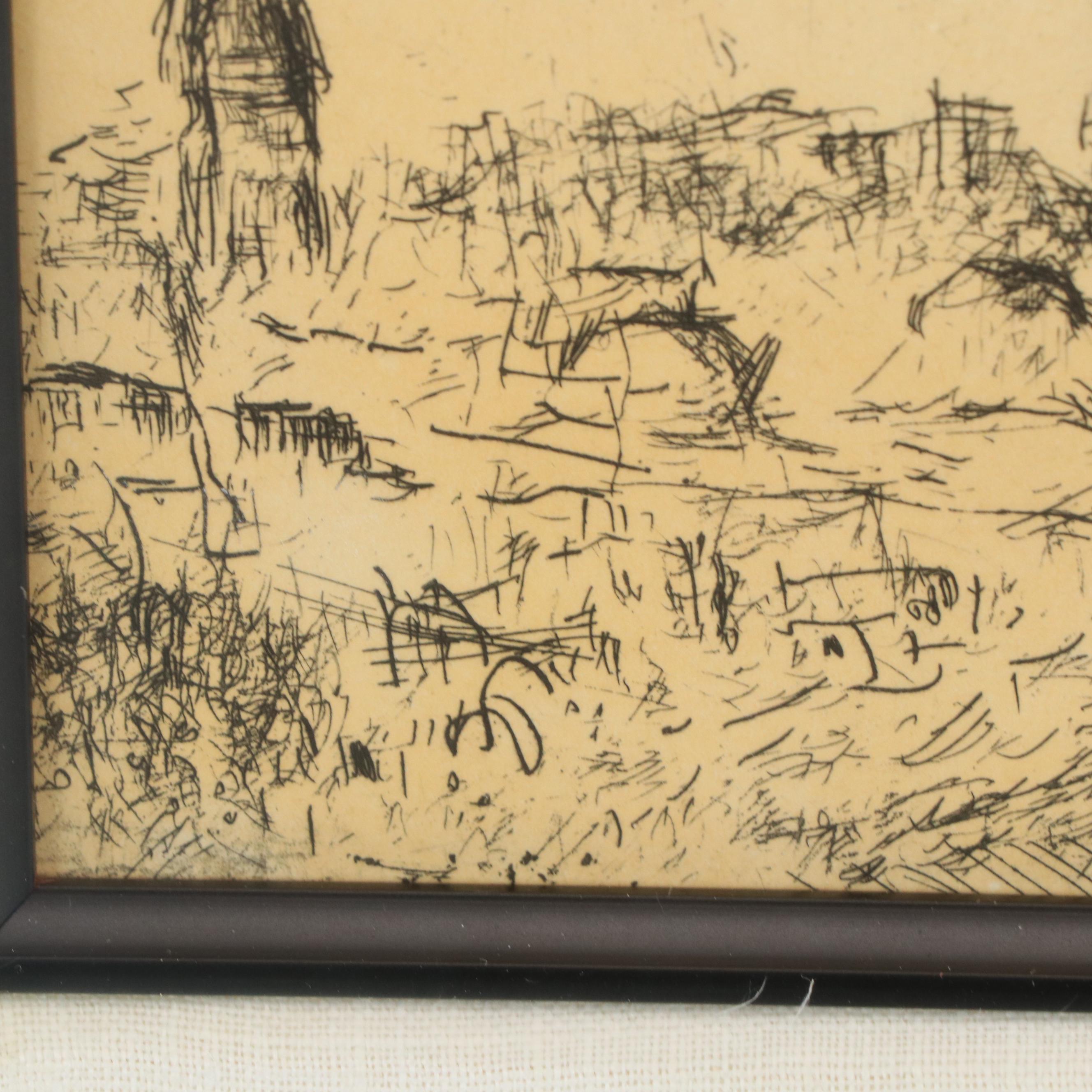 Marc Chagall Etching from "Psaumes de David," 1979