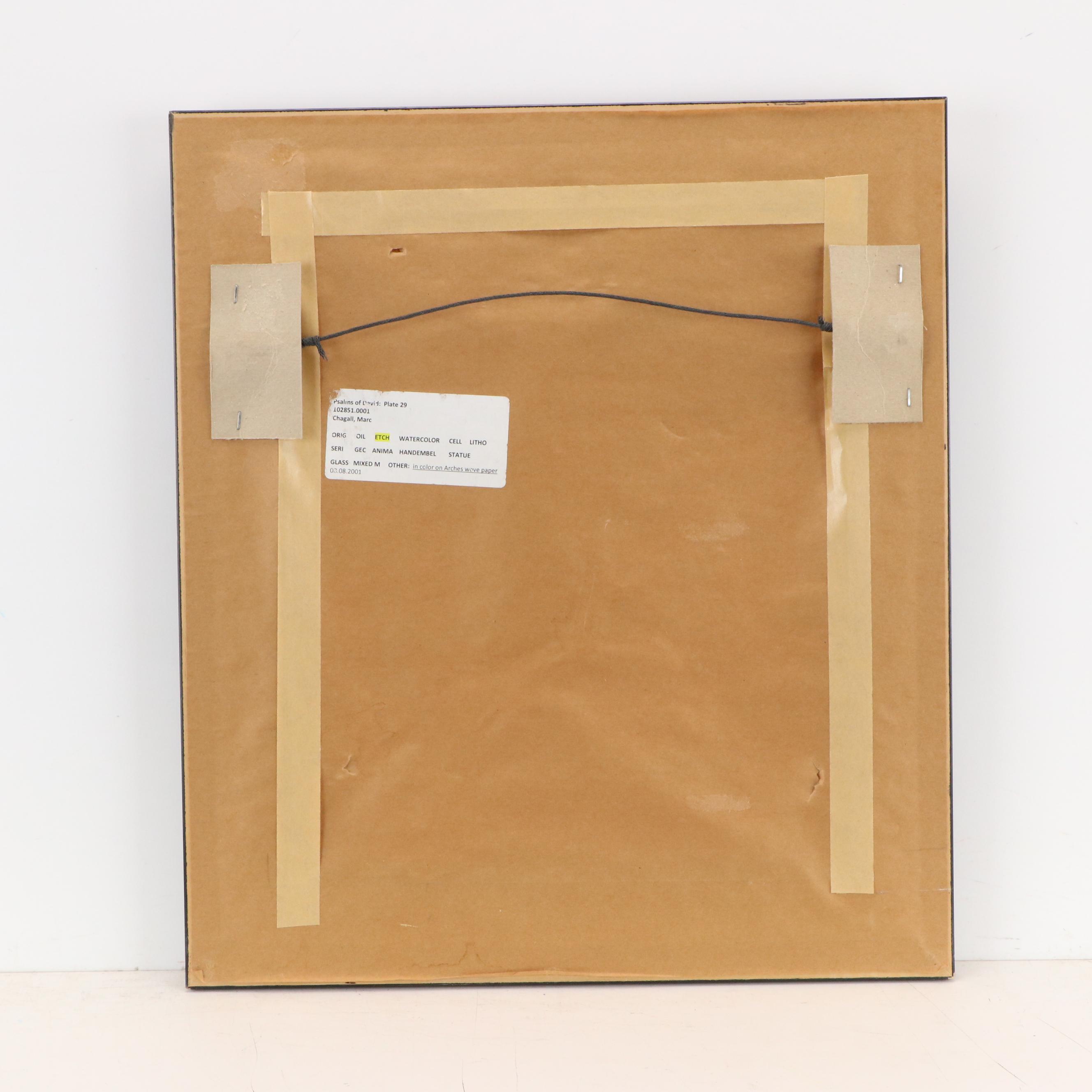 Marc Chagall Etching from "Psaumes de David," 1979