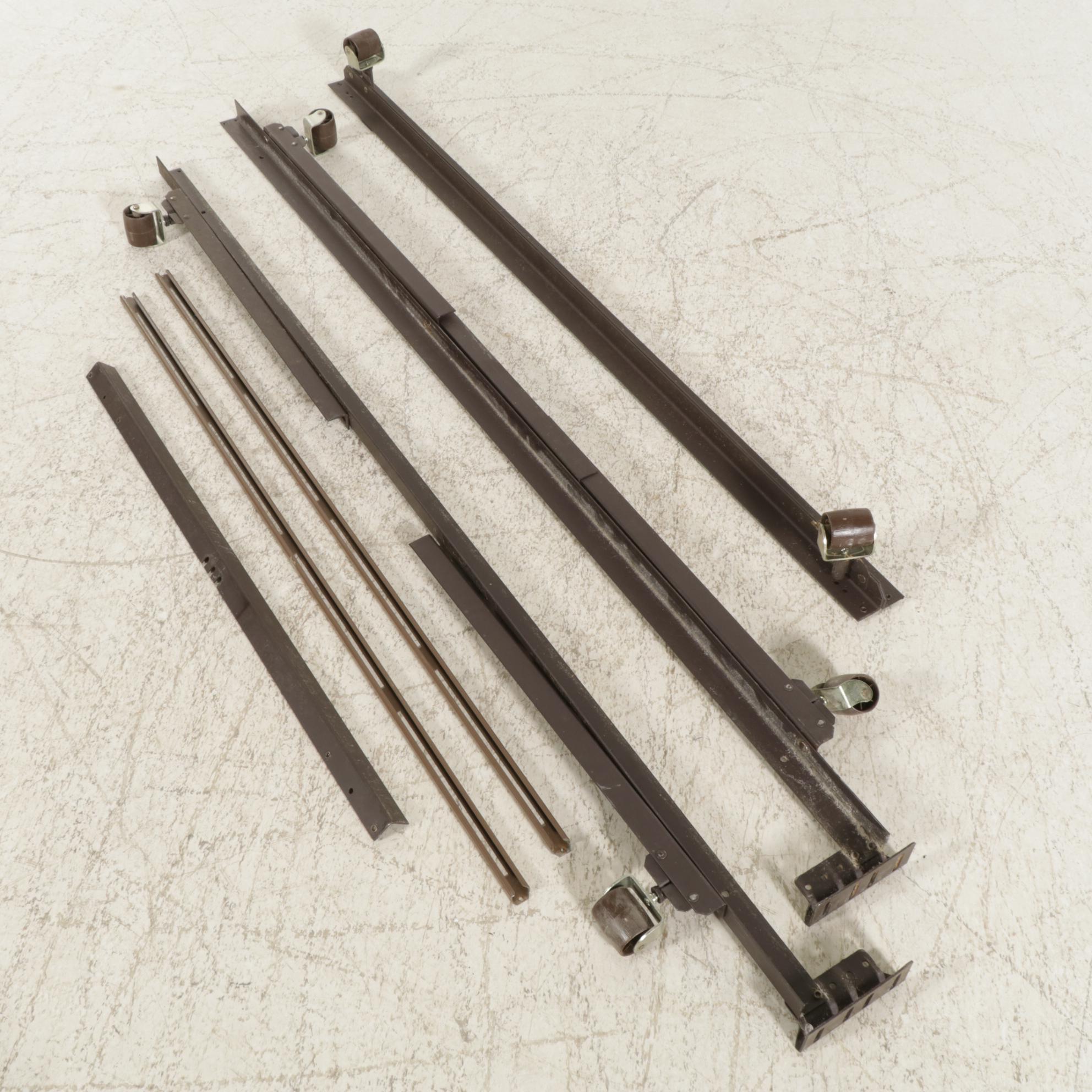 Ethan Allen Walnut King Size Headboard with Metal Bed Frame, Late 20th Century