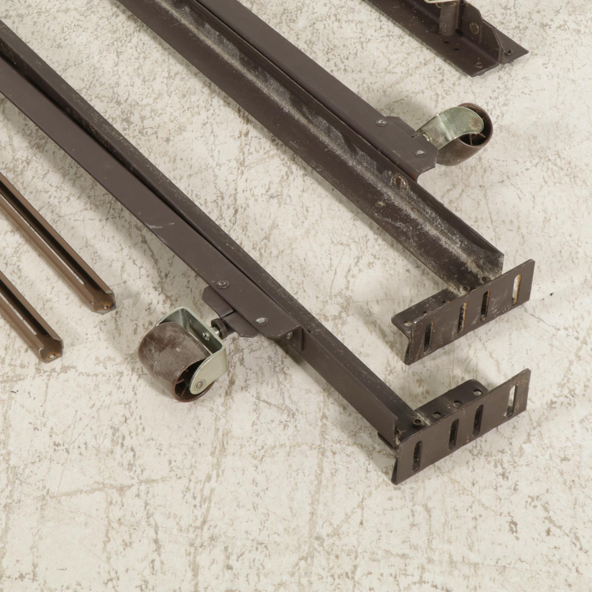 Ethan Allen Walnut King Size Headboard with Metal Bed Frame, Late 20th Century