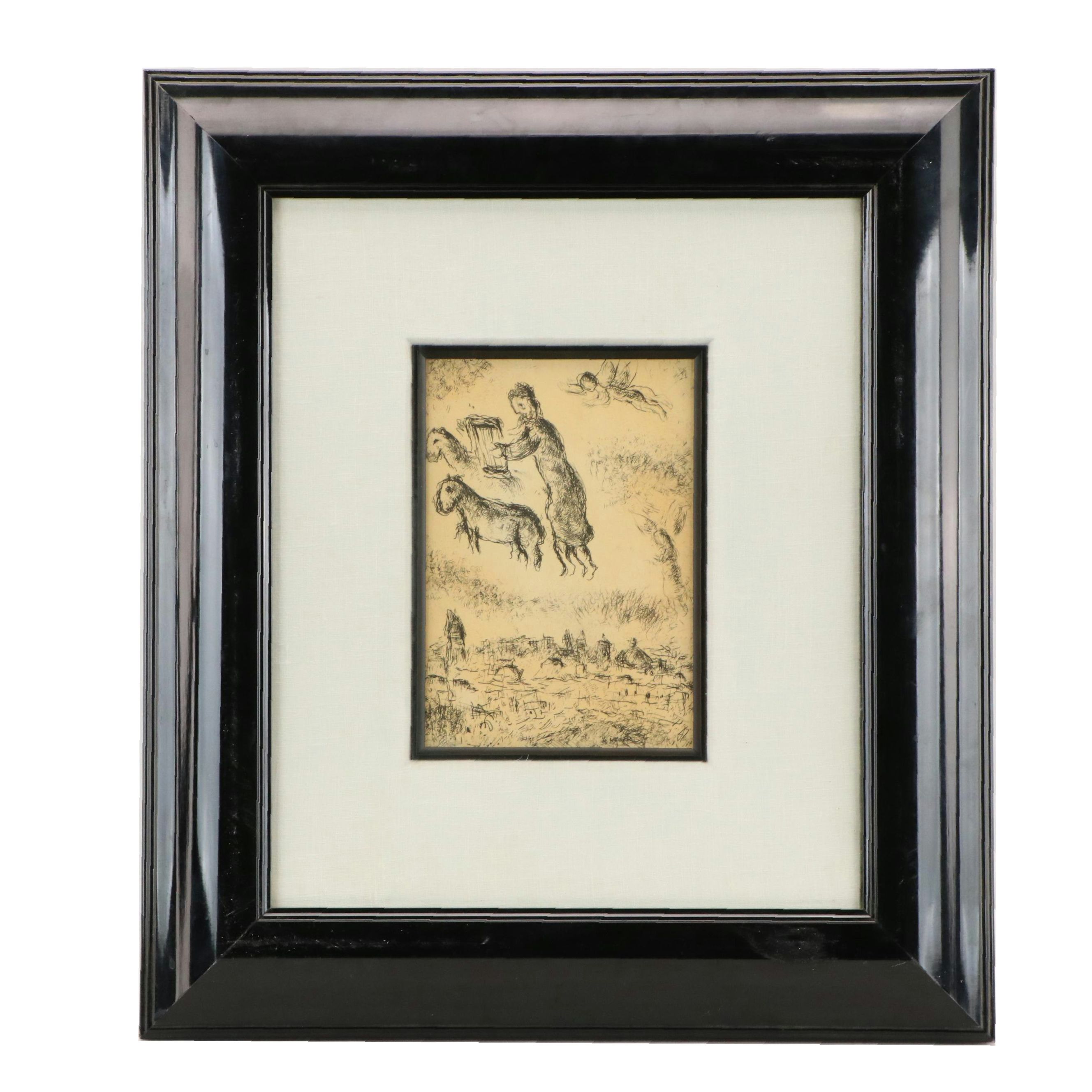 Marc Chagall Etching from "Psaumes de David," 1979