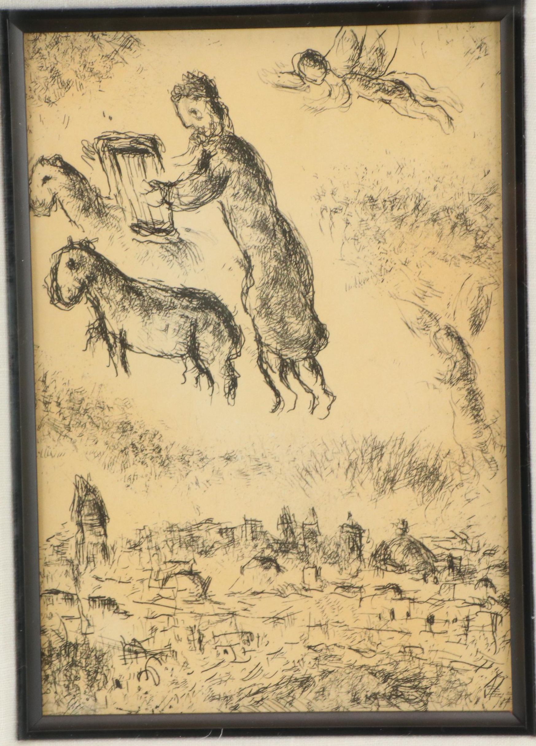 Marc Chagall Etching from "Psaumes de David," 1979