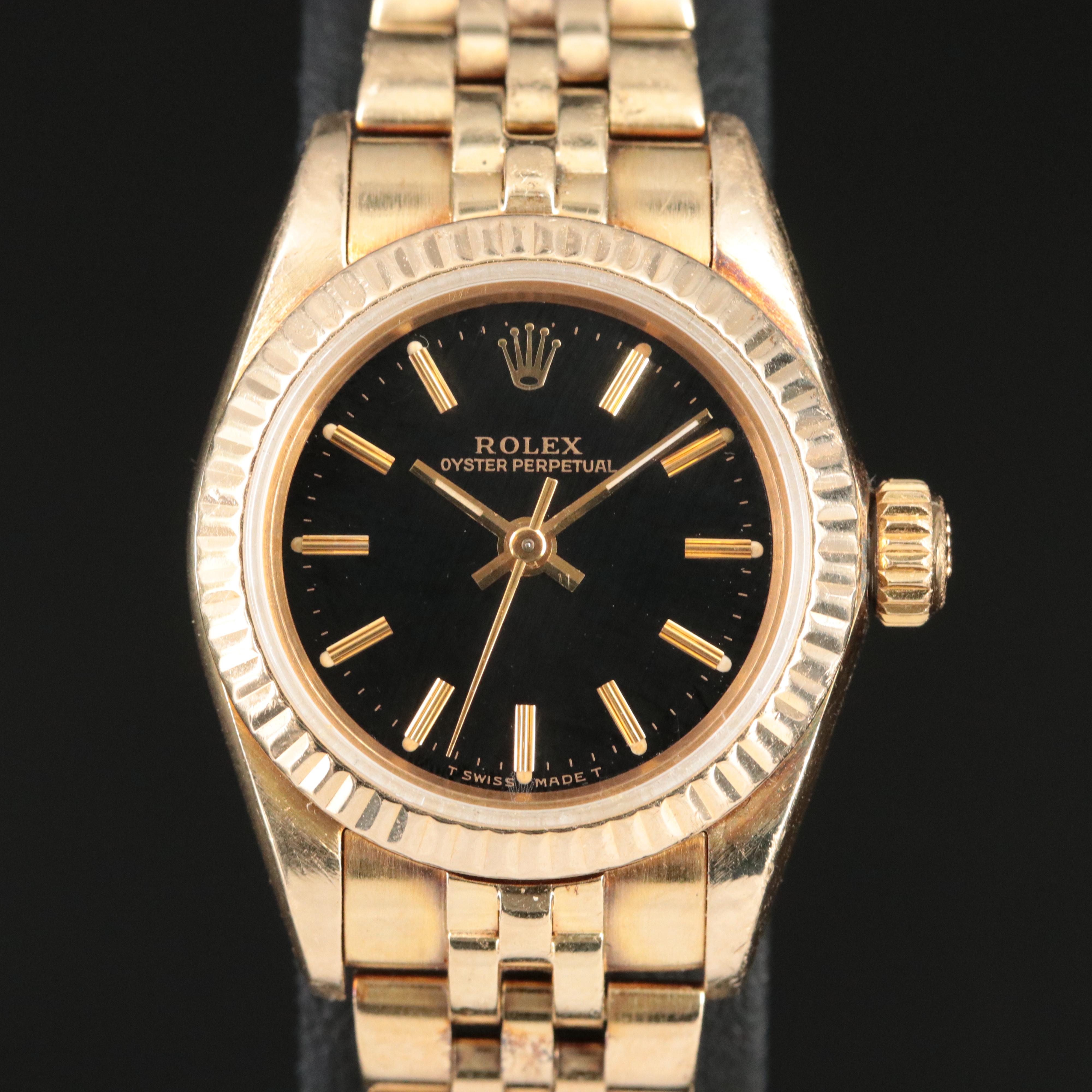 1987 - 1988 Rolex Oyster Perpetual 14K Watch