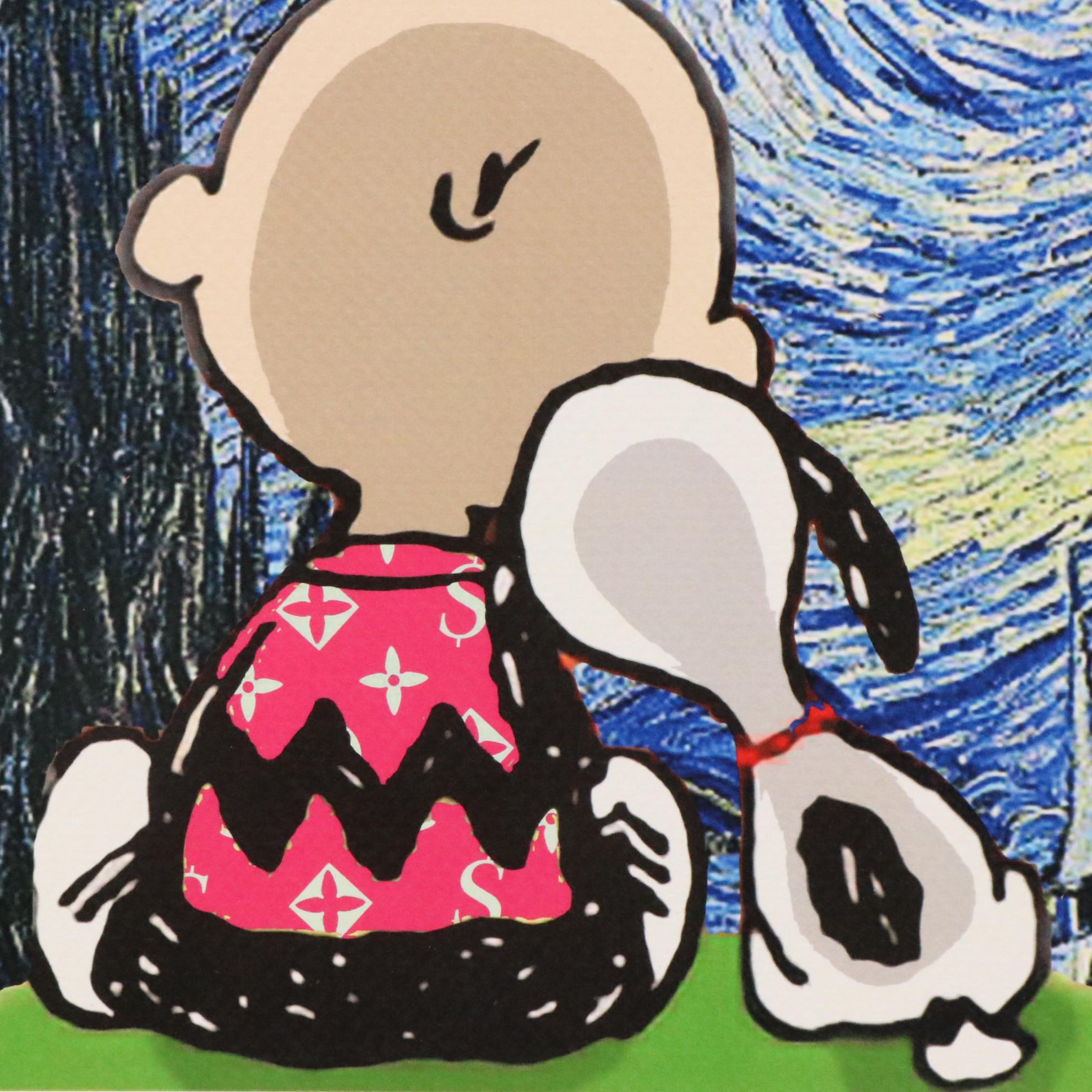 Death NYC Graphic Digital Print Featuring Charlie Brown and Snoopy, 21st Century