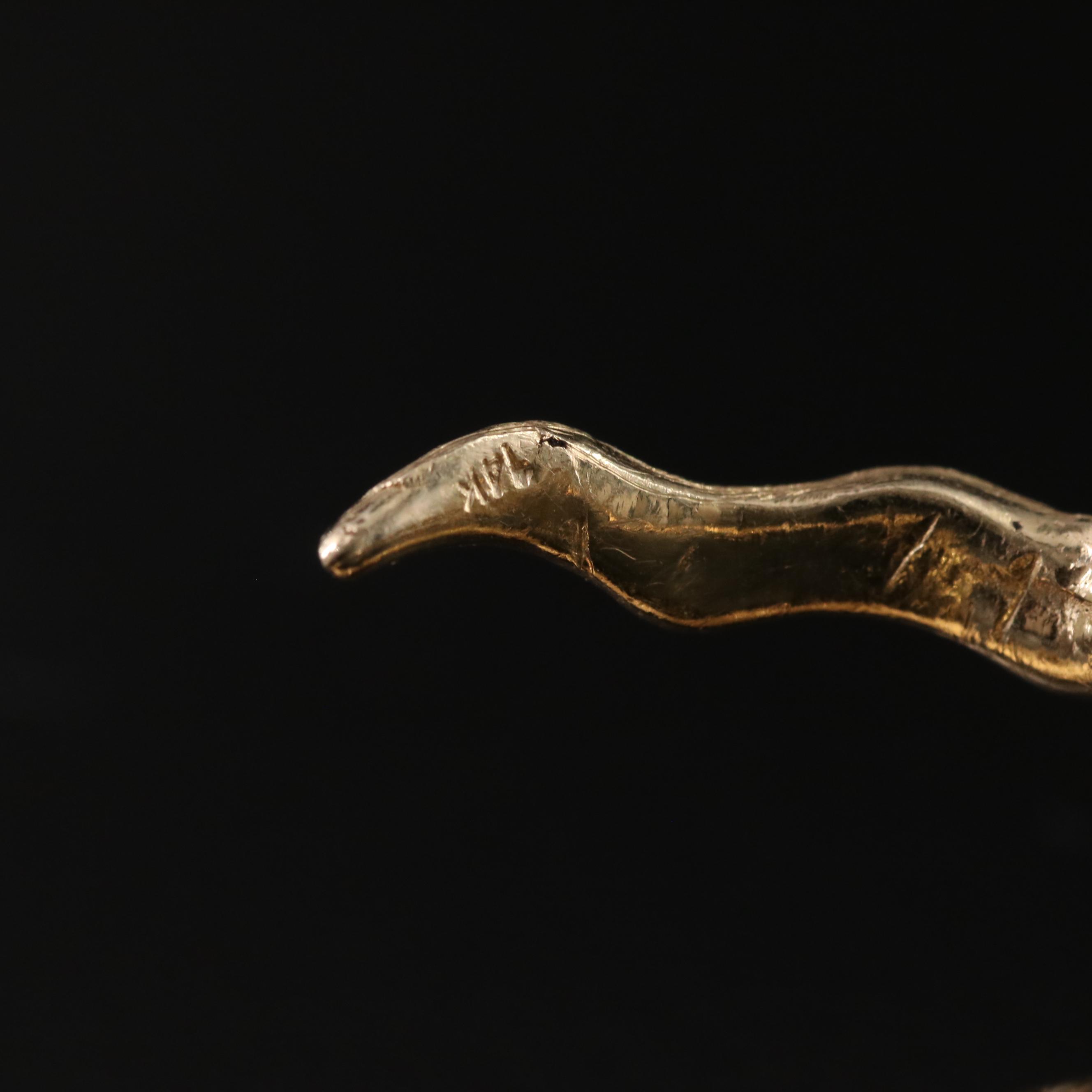 14K Diamond, Ruby and Enamel Snake Wrap Bracelet