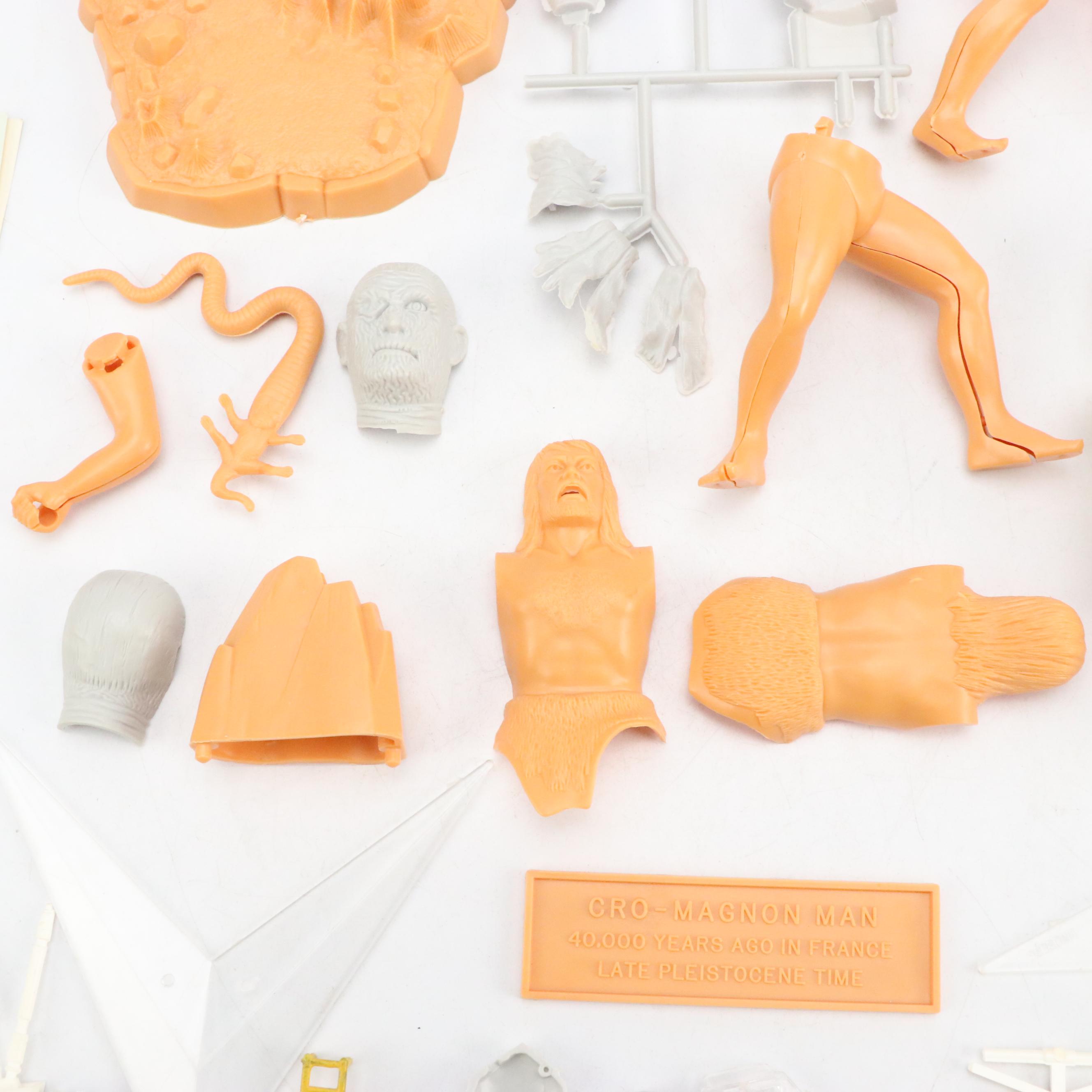 Aurora Cro-Magnon Man Model Kit with Other Model Kit Pieces and Guides