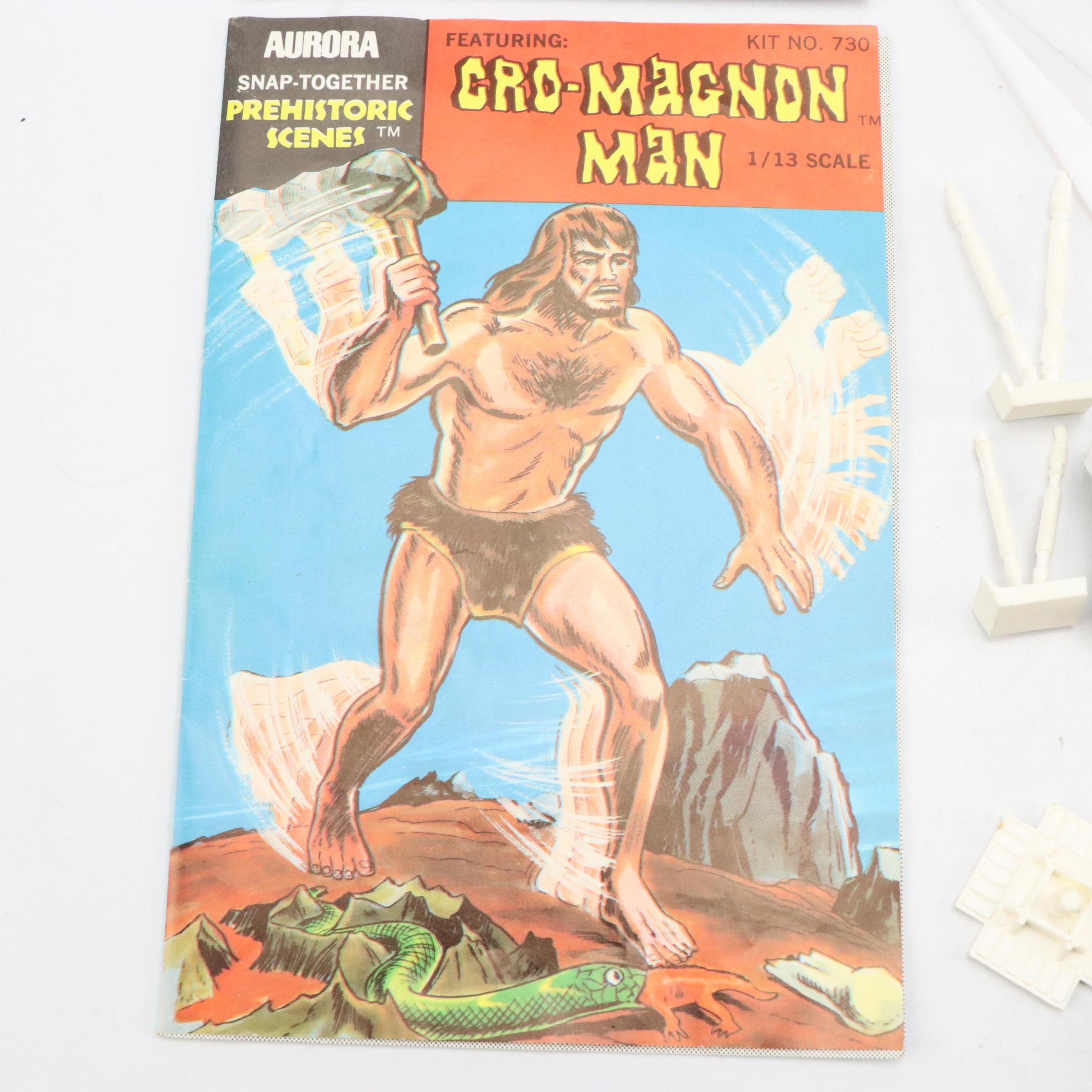 Aurora Cro-Magnon Man Model Kit with Other Model Kit Pieces and Guides