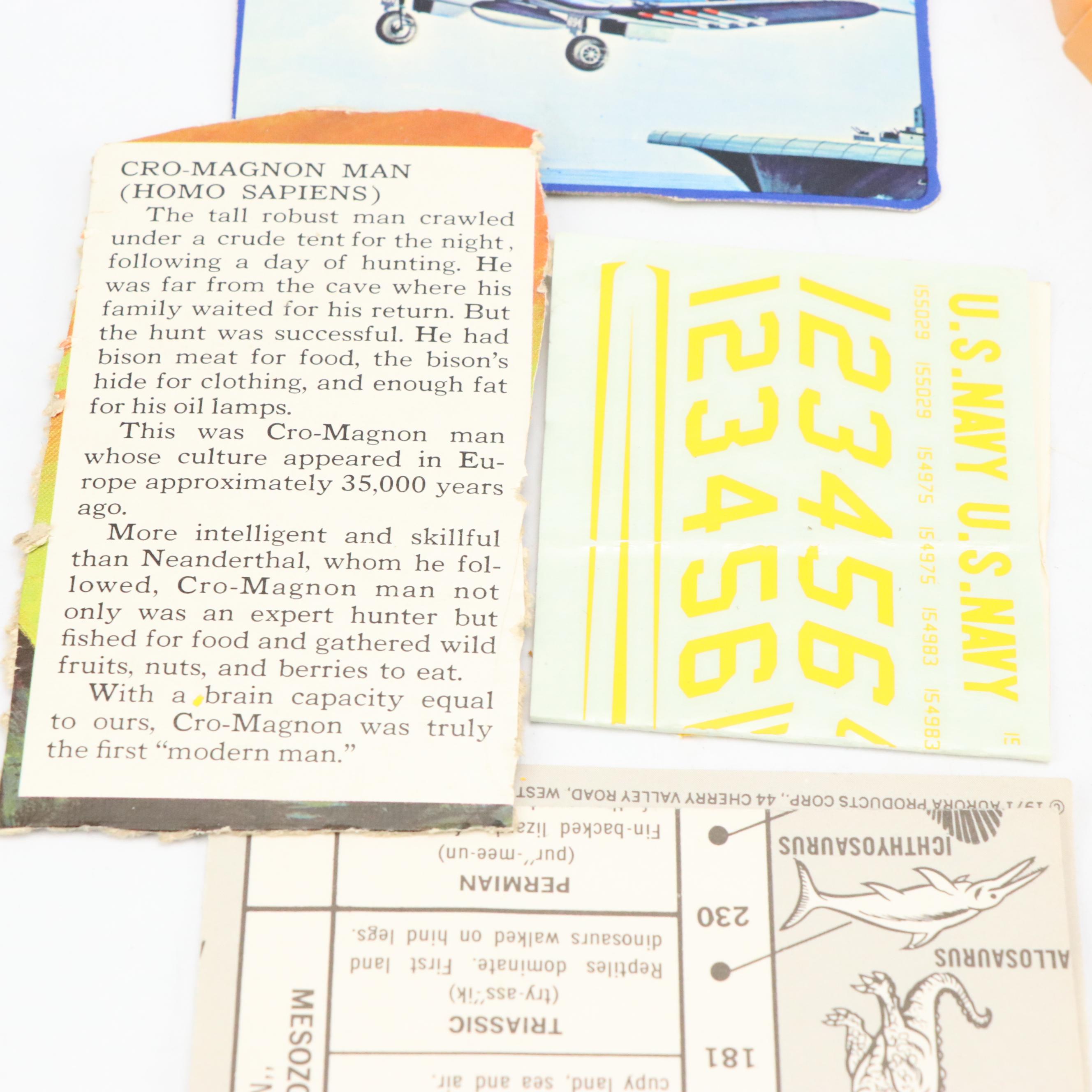 Aurora Cro-Magnon Man Model Kit with Other Model Kit Pieces and Guides