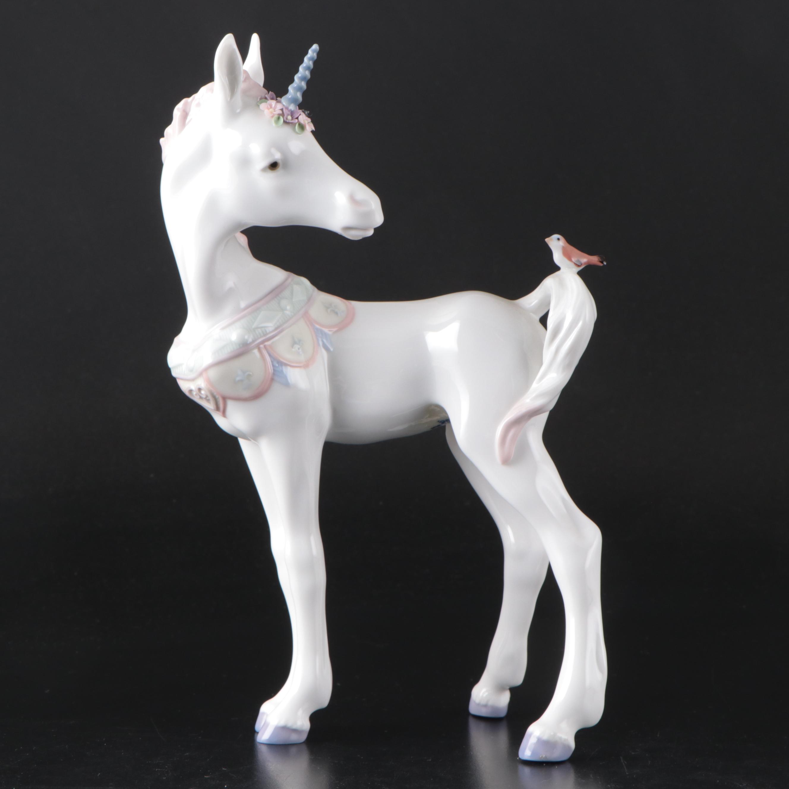 Lladró Fantasy and Legends "Unicorn and Friend" Porcelain Figurine, 1990s
