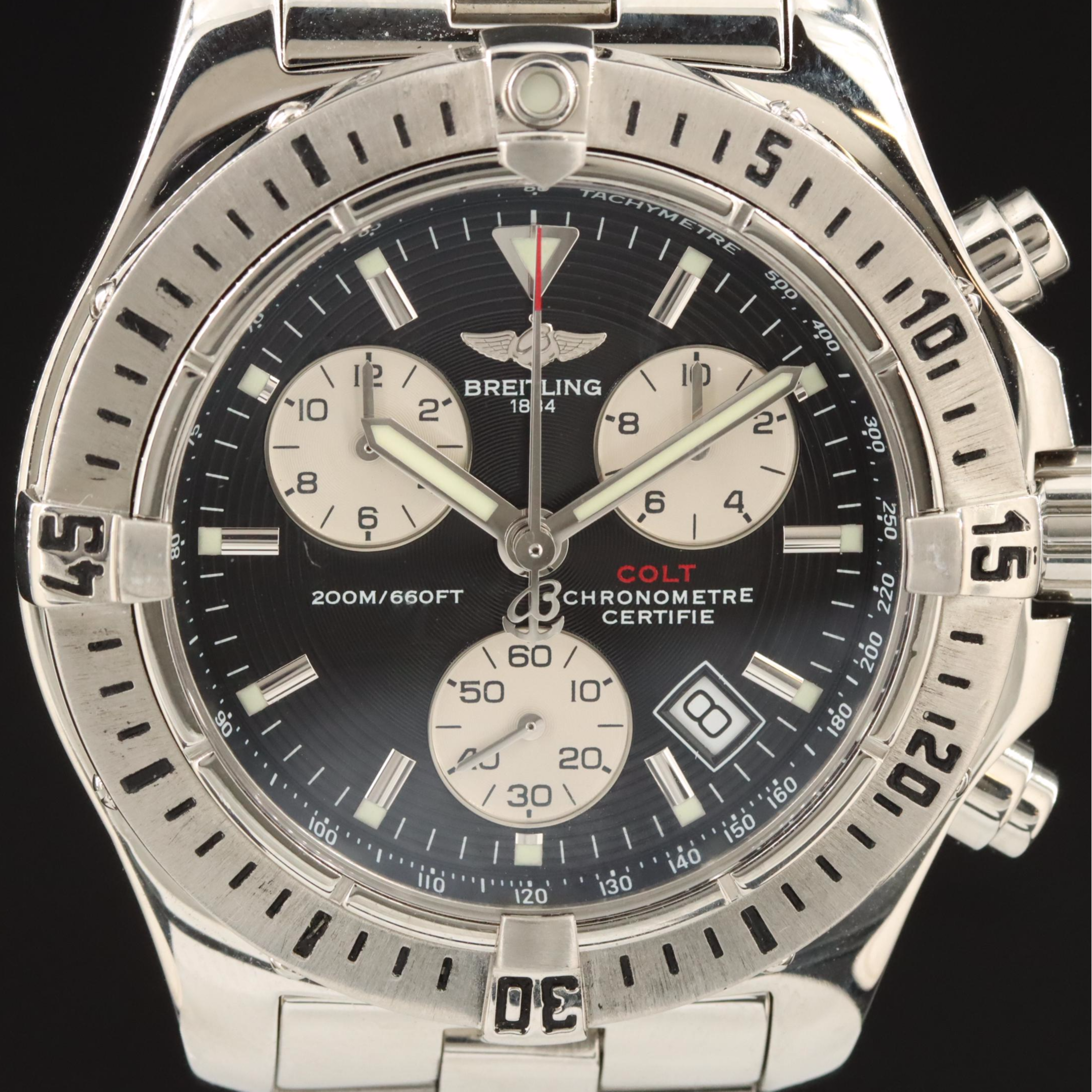 Breitling Colt Chronograph Black Steel Quartz Watch