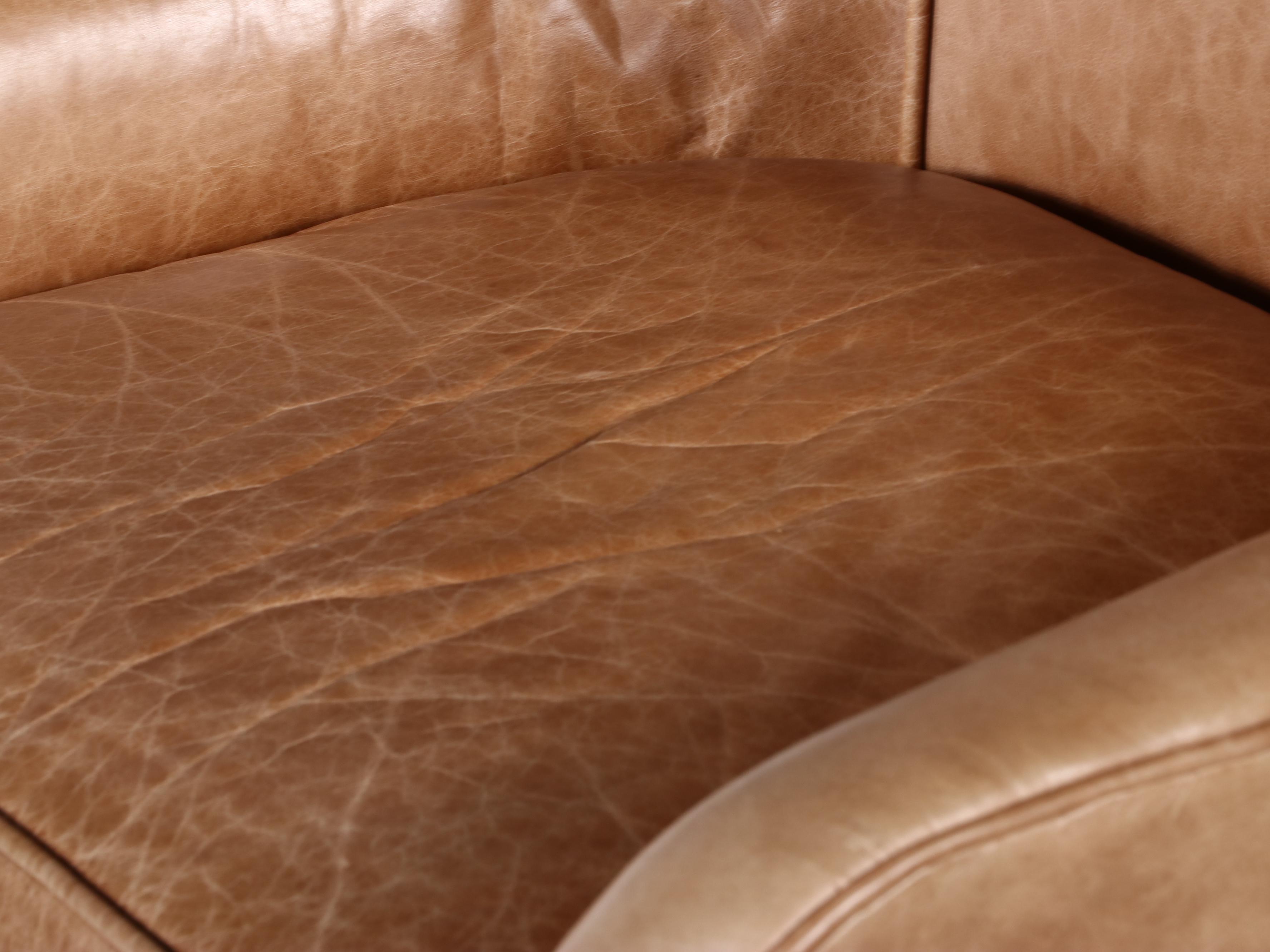 Ethan Allen Hardwood and Leather Wingback Armchair and Ottoman