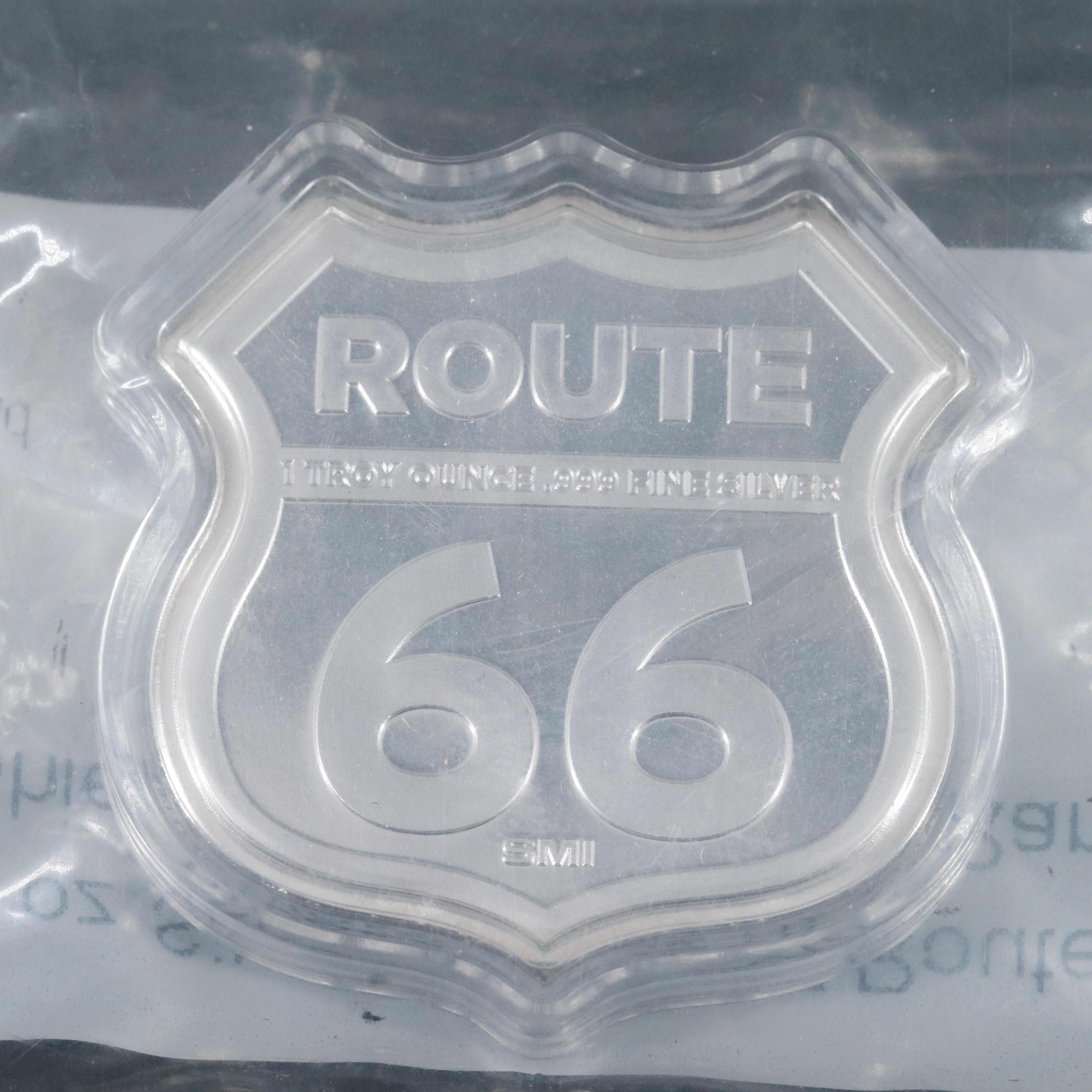 Fine Silver 1-Ounce Route 66 Texas Cadillac Ranch Commemorative Shield