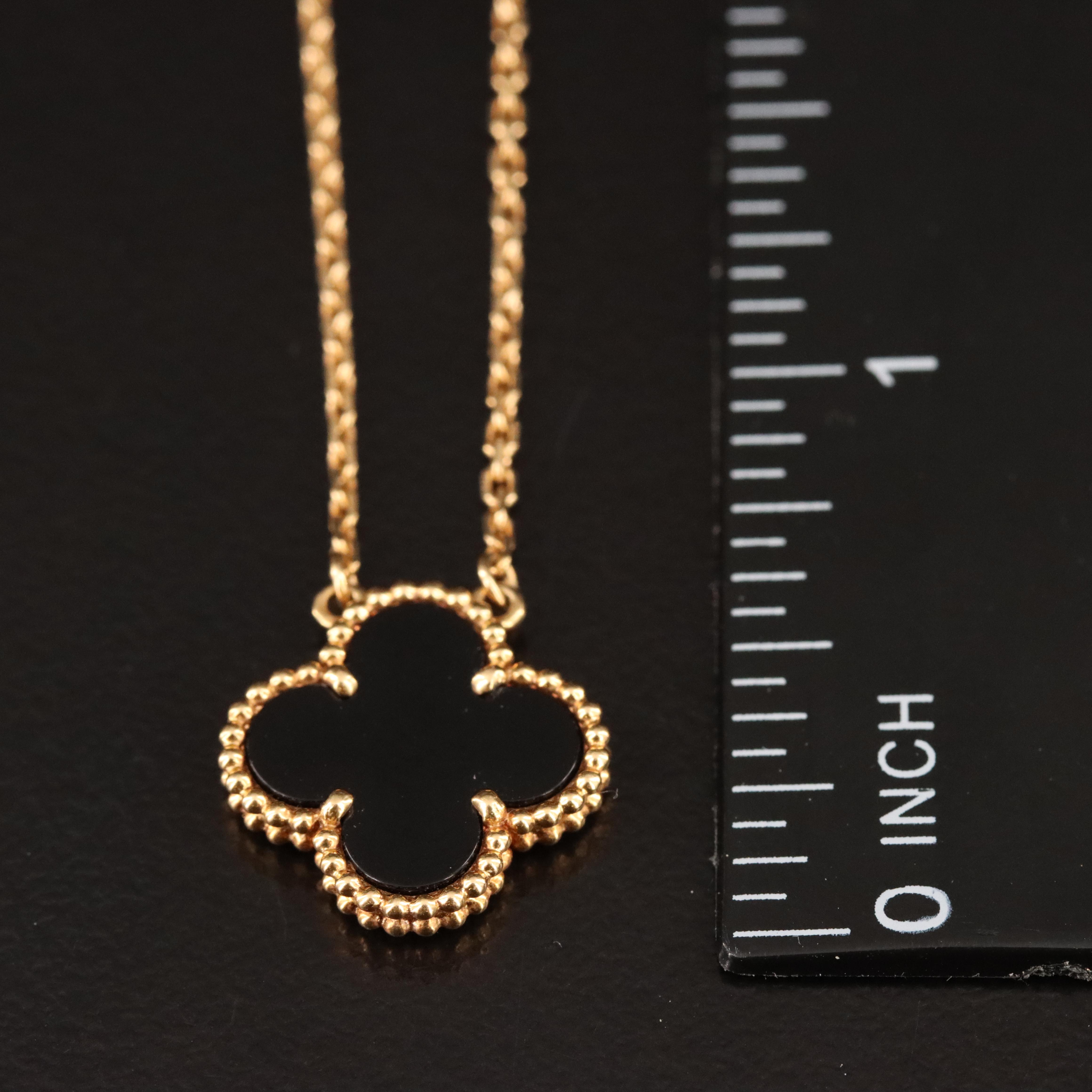 Van Cleef & Arpels Vintage Alhambra 18K Black Onyx Necklace