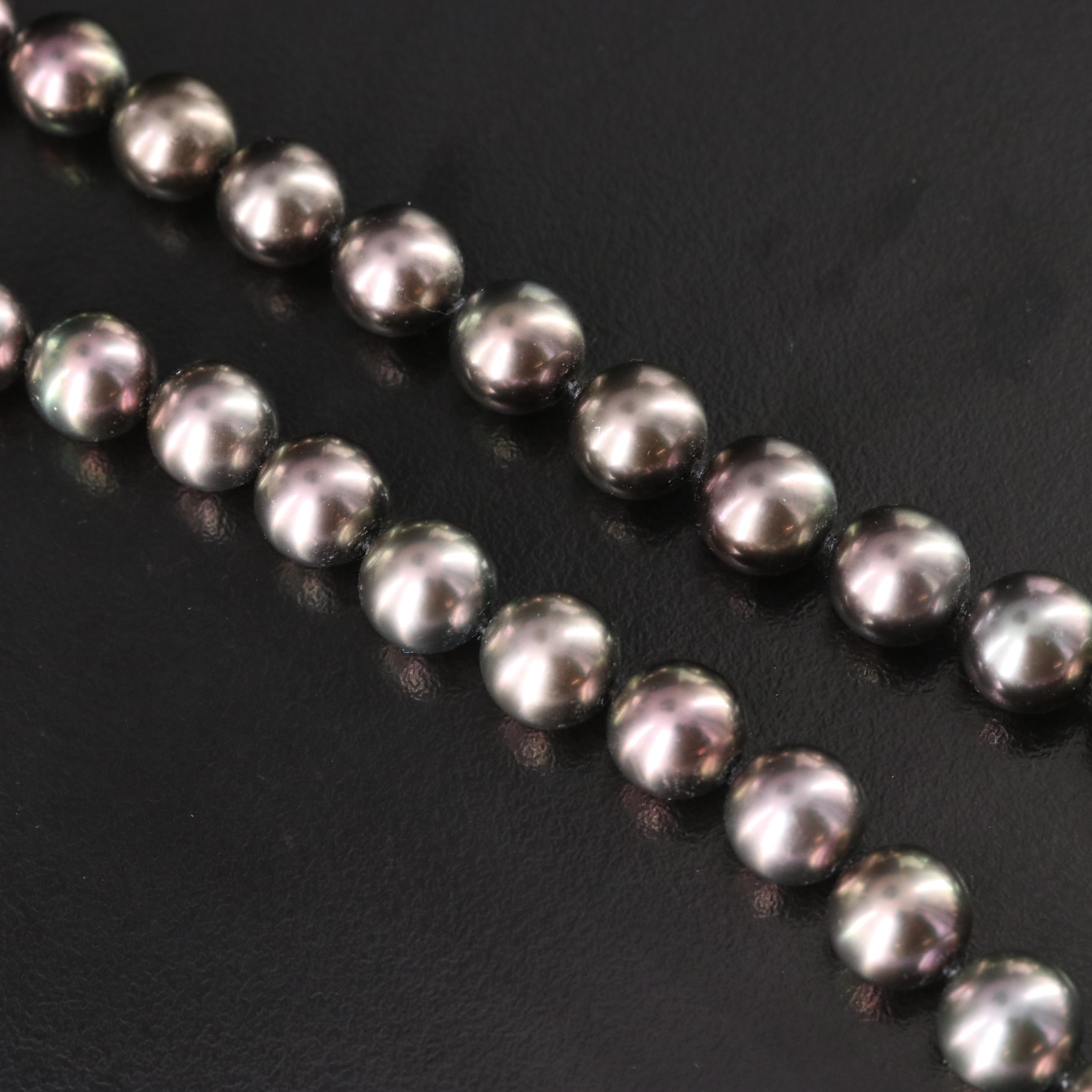 Mikimoto Graduated Pearl Necklace and Earrings 18K Clasp and Diamond