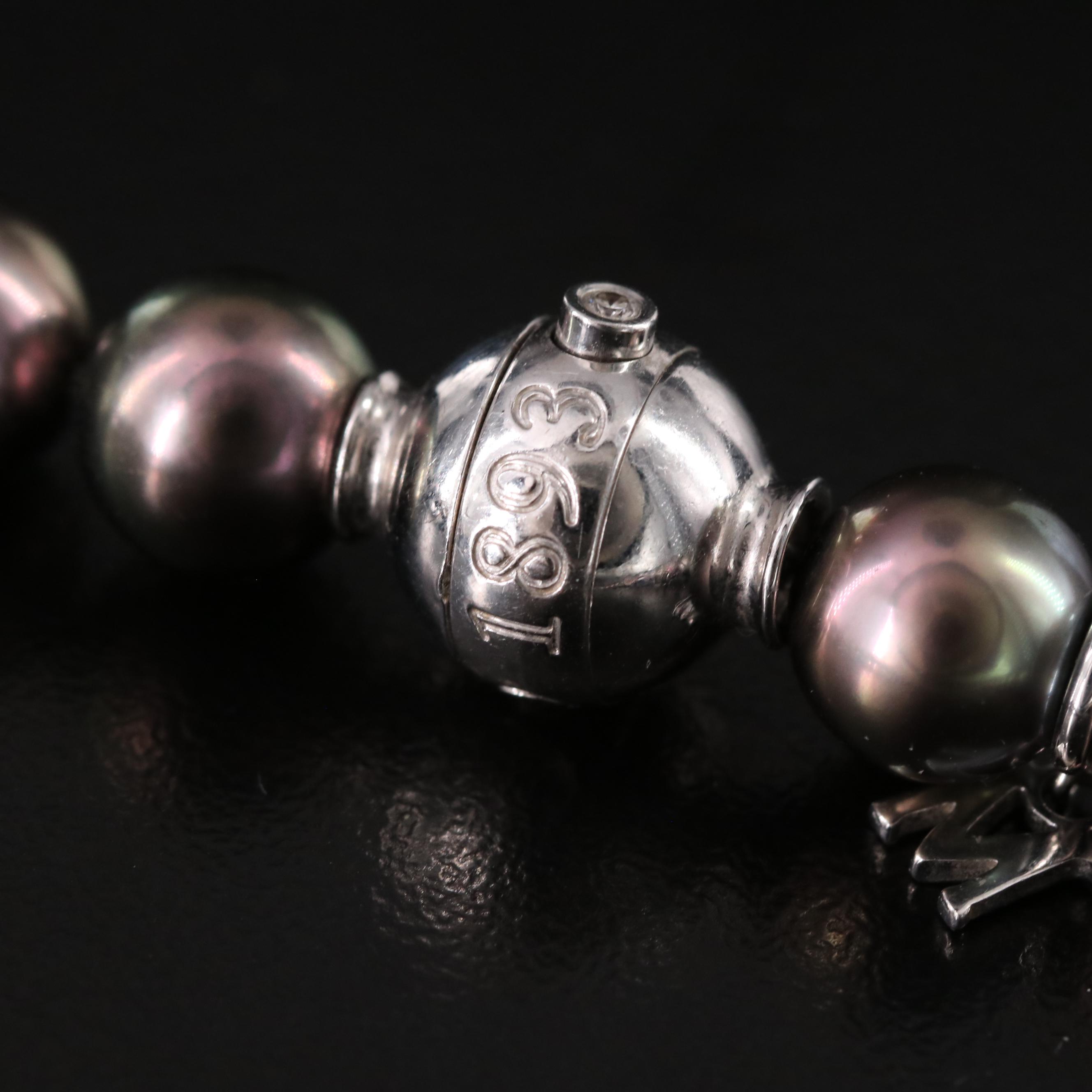 Mikimoto Graduated Pearl Necklace and Earrings 18K Clasp and Diamond