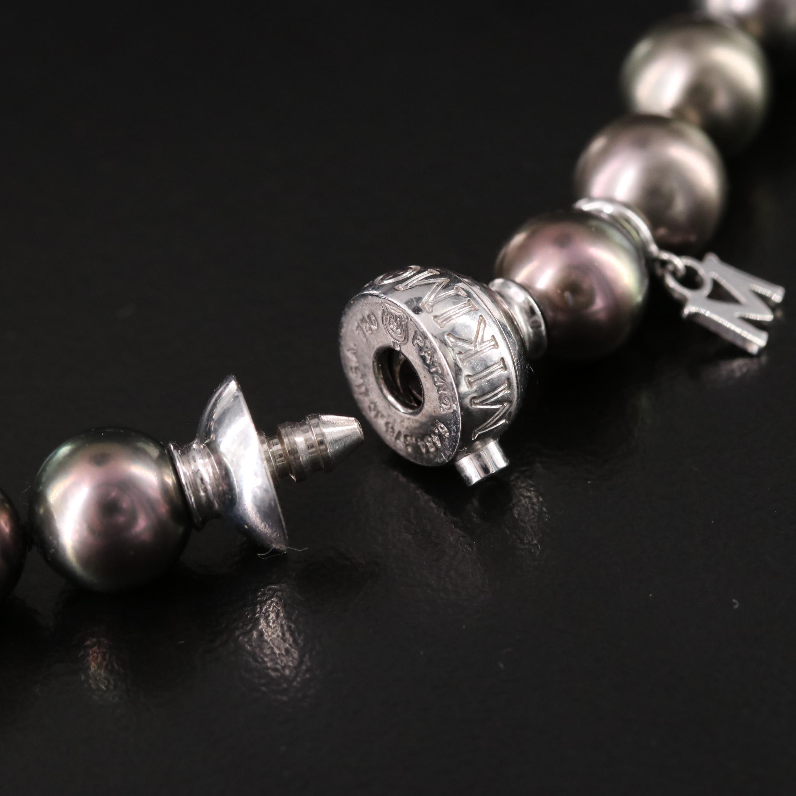 Mikimoto Graduated Pearl Necklace and Earrings 18K Clasp and Diamond