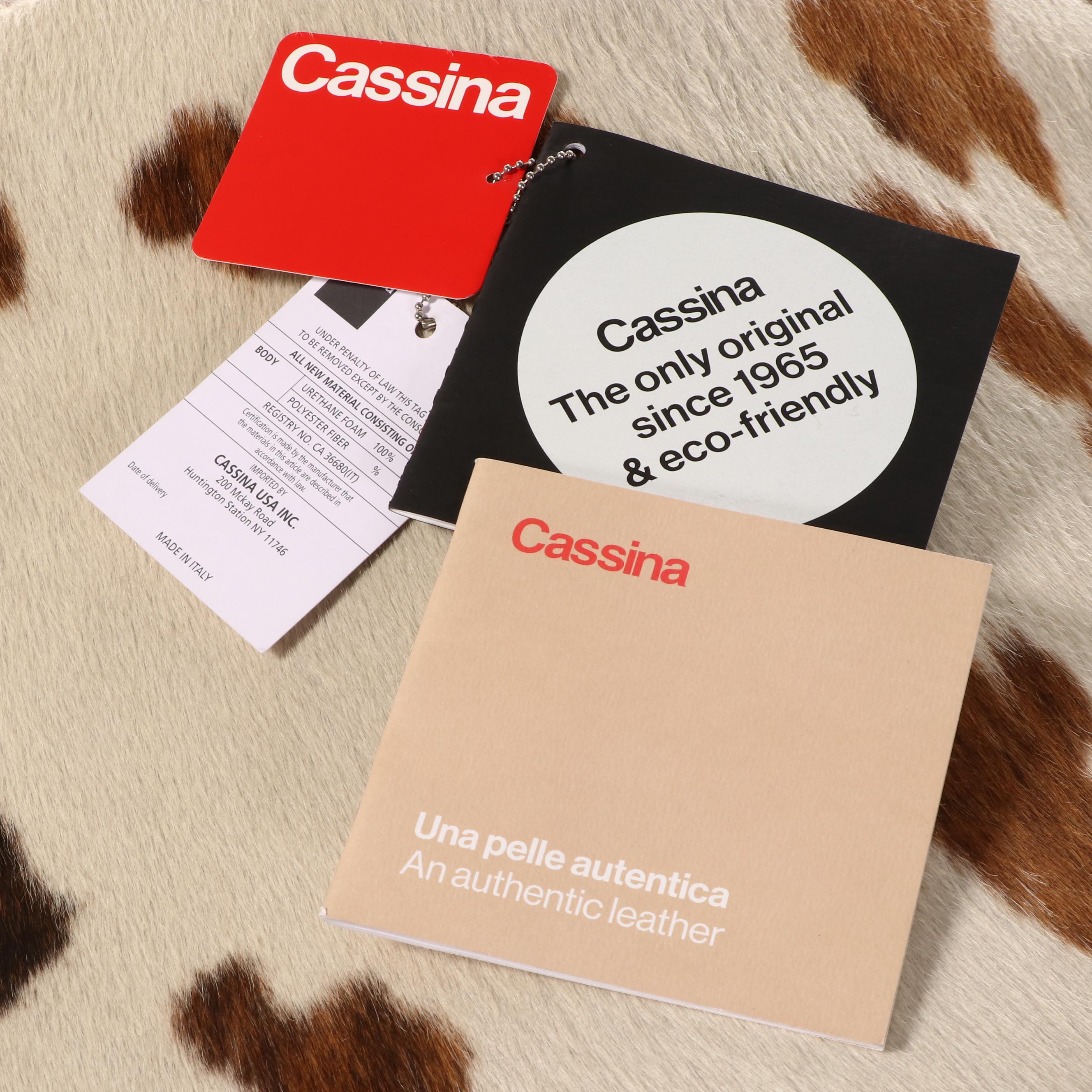 Le Corbusier for Cassina "LC4" Steel, Black Leather, and Cowhide Chaise Lounge