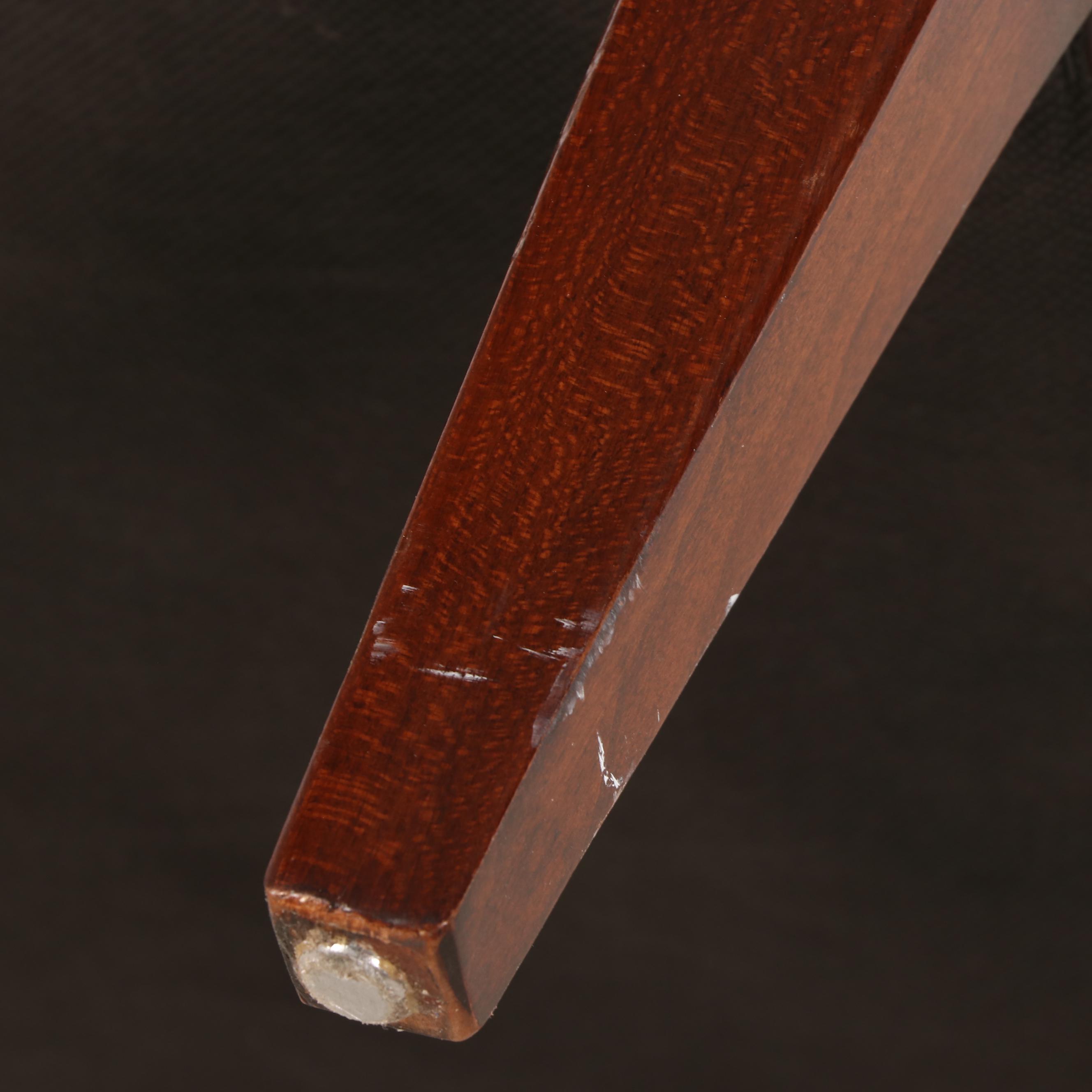 Pair of John Widdicomb Cherrywood and Custom-Upholstered Gondola-Back Armchairs