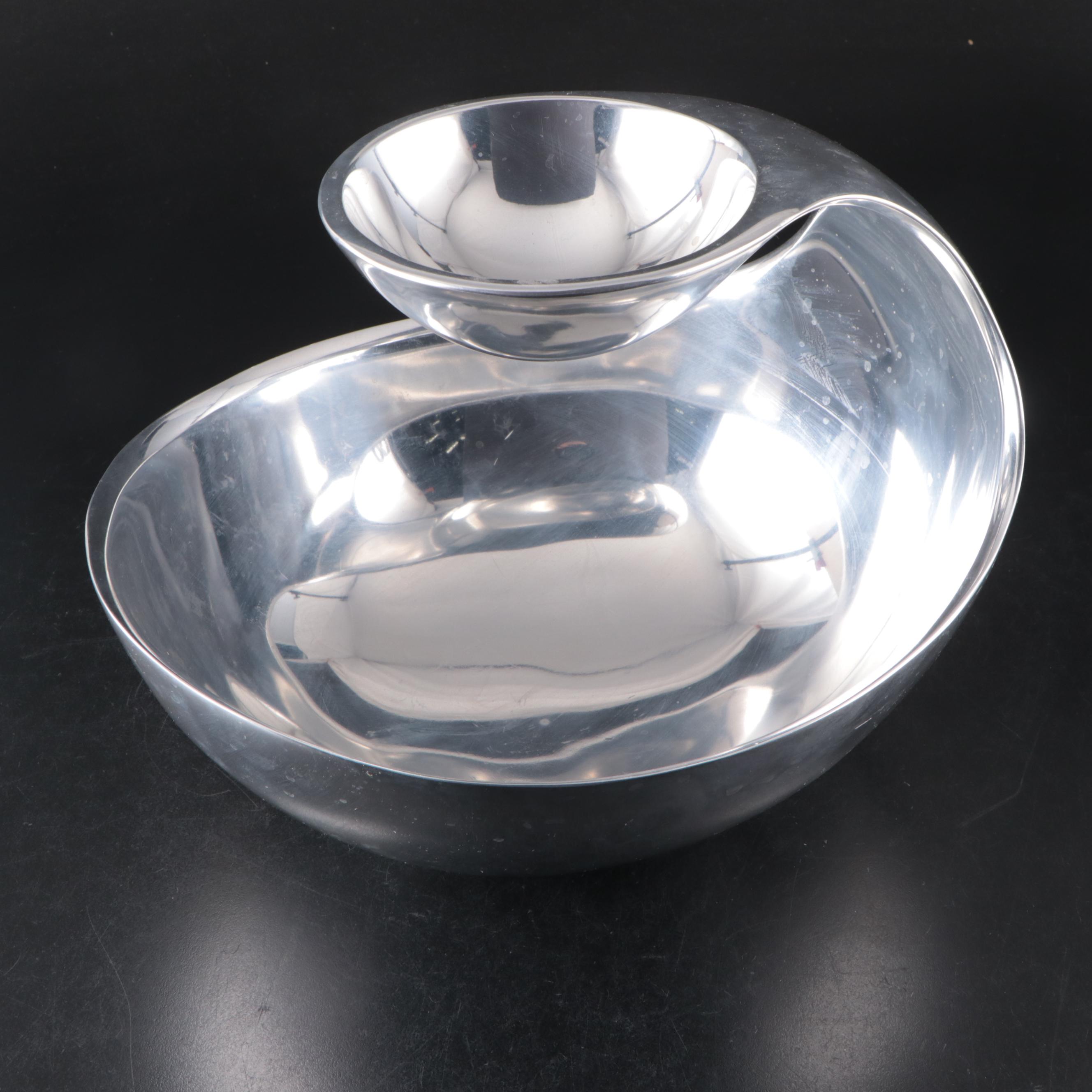 Nambé Scoop Server and Candlesticks