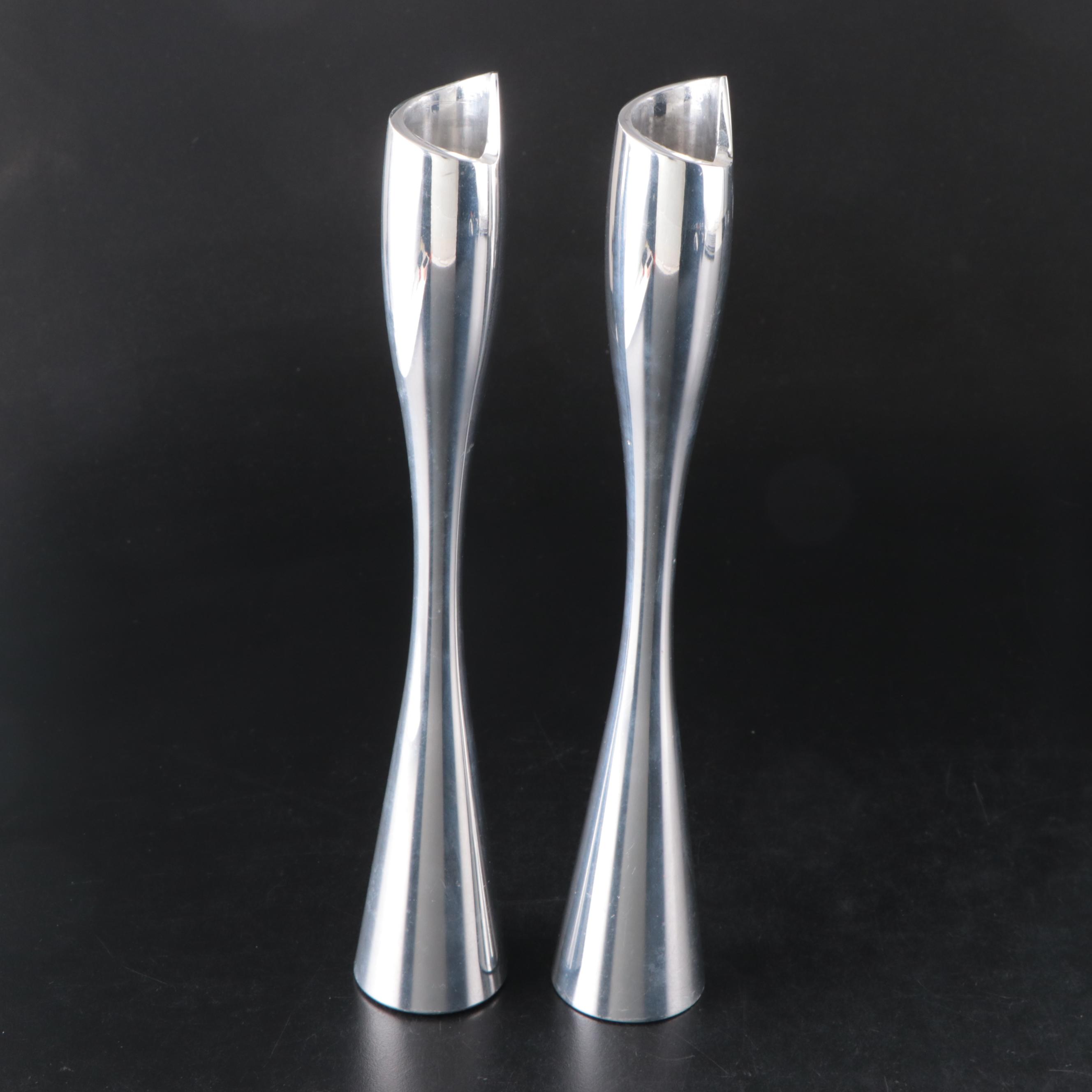 Nambé Scoop Server and Candlesticks