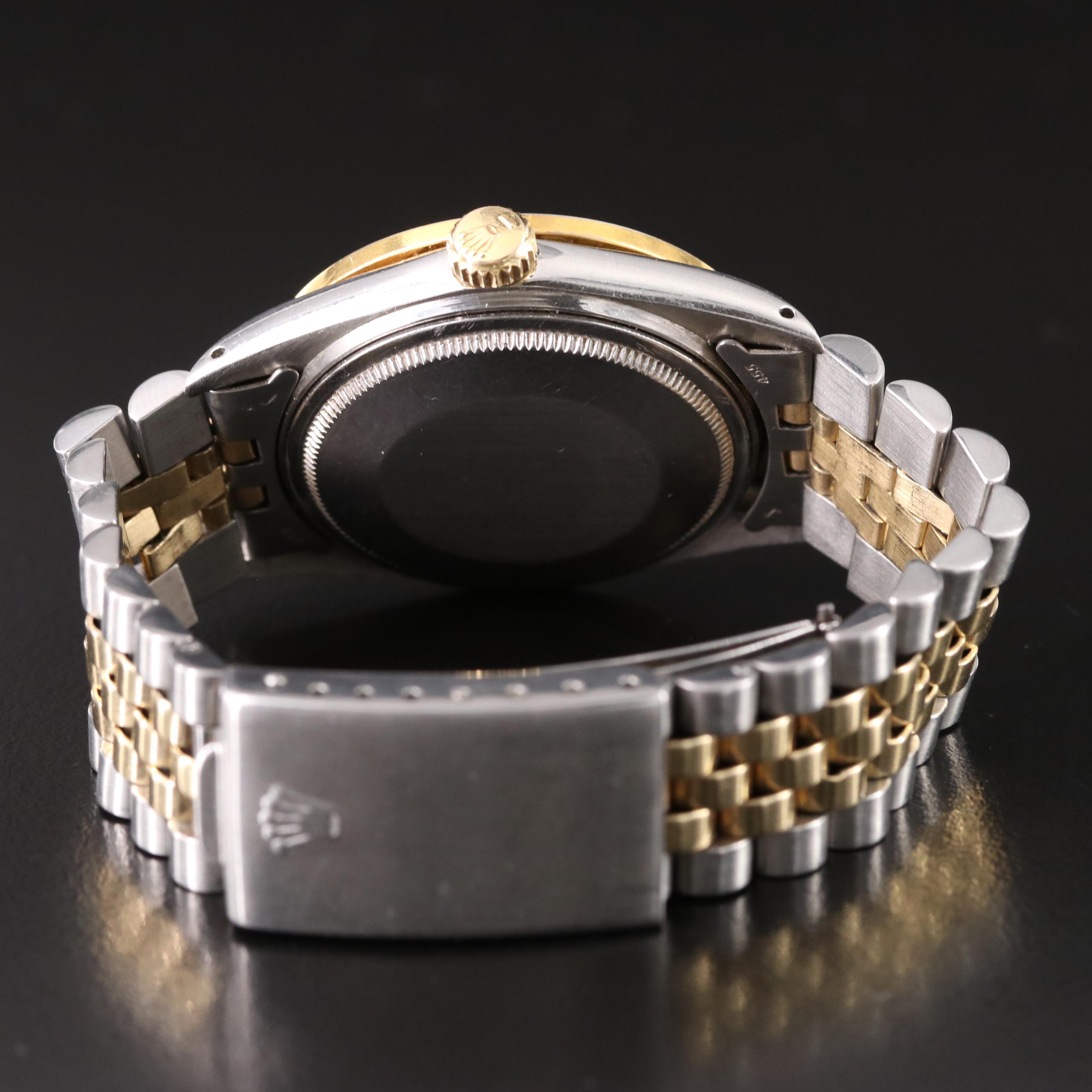 1975 Rolex Datejust 1601 Custom Rhinestone Dial & Diamond Bezel Automatic Watch