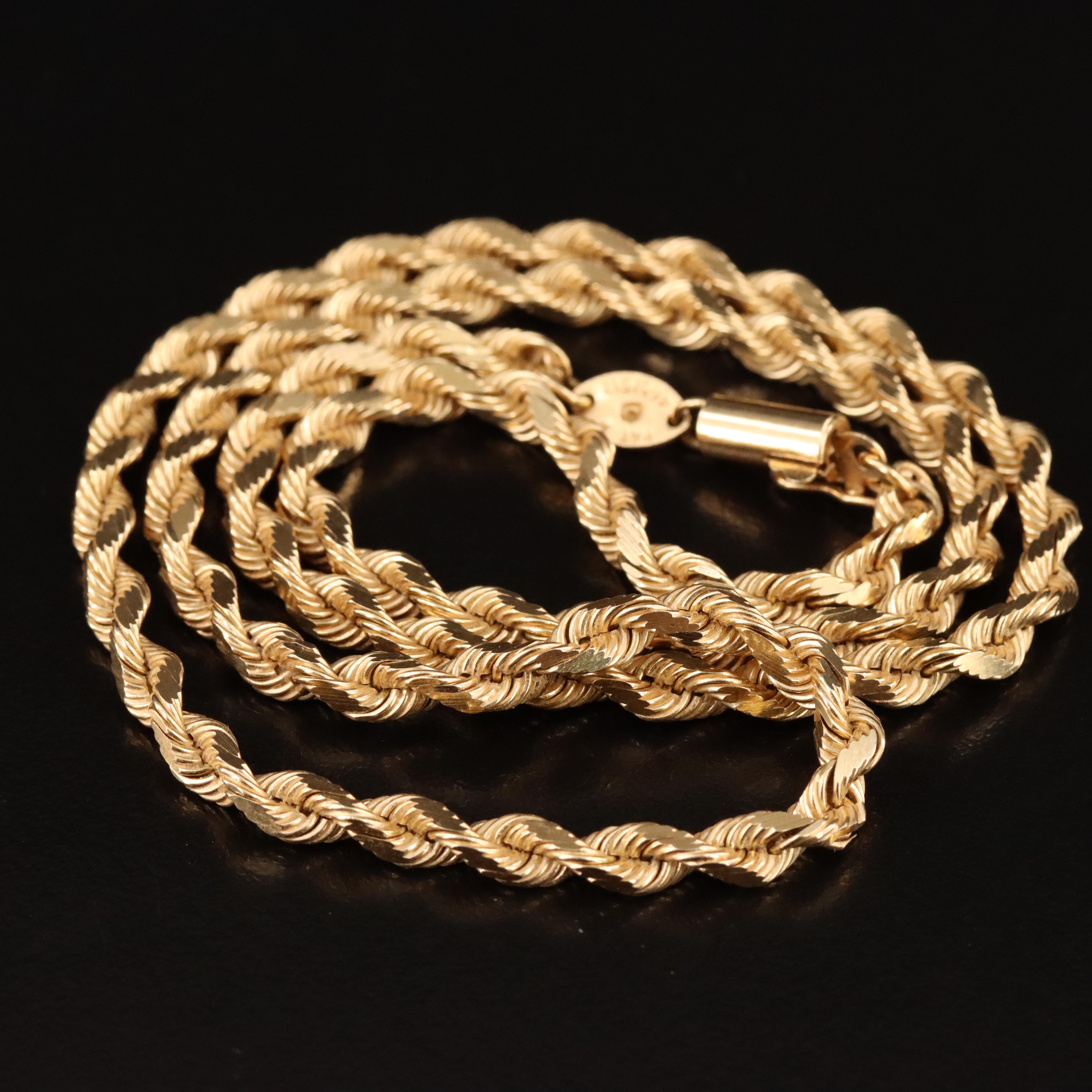 14K Rope Chain Necklace