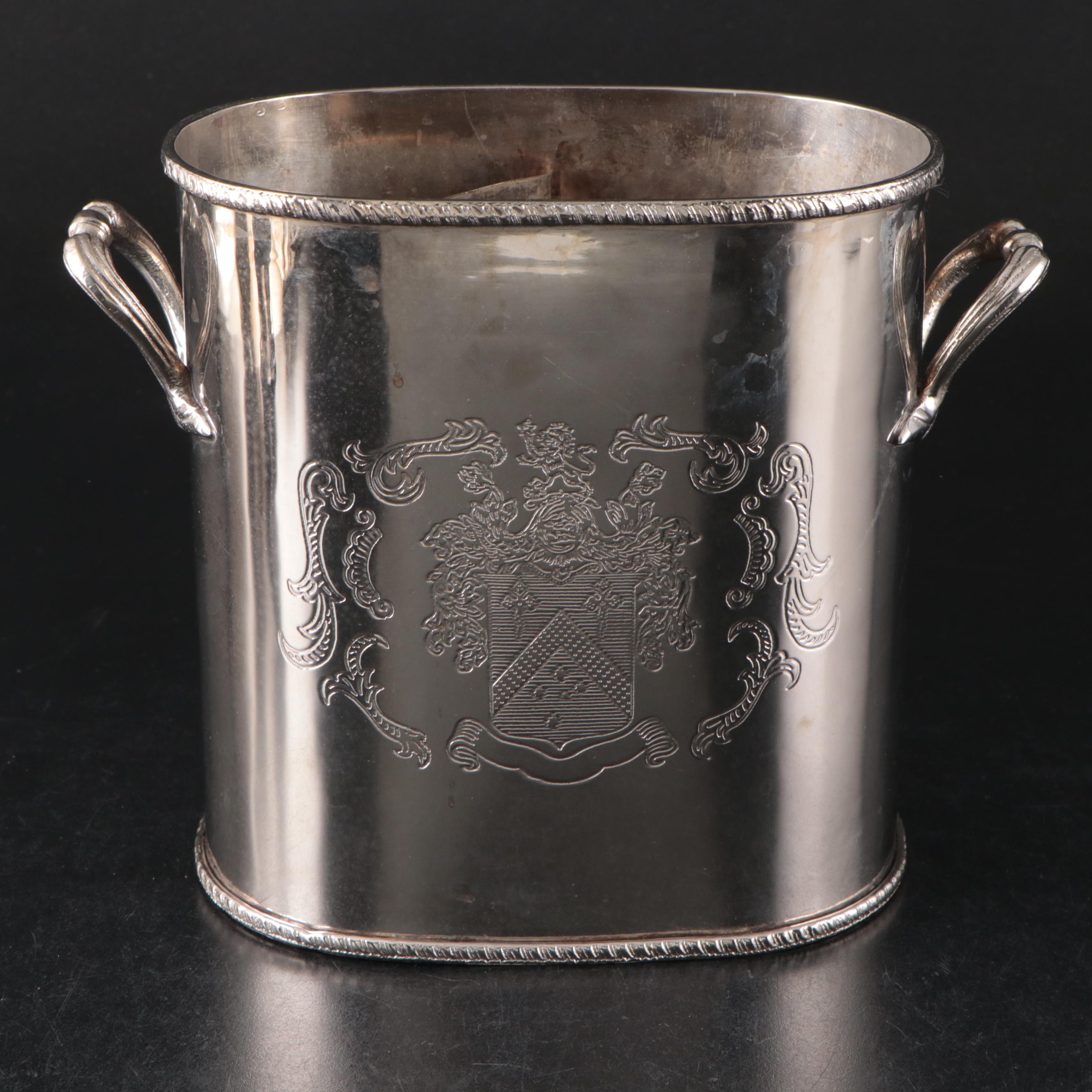 Ellis-Barker Etched Silver Plate Ewer with Wallace Tray and Assorted Serveware