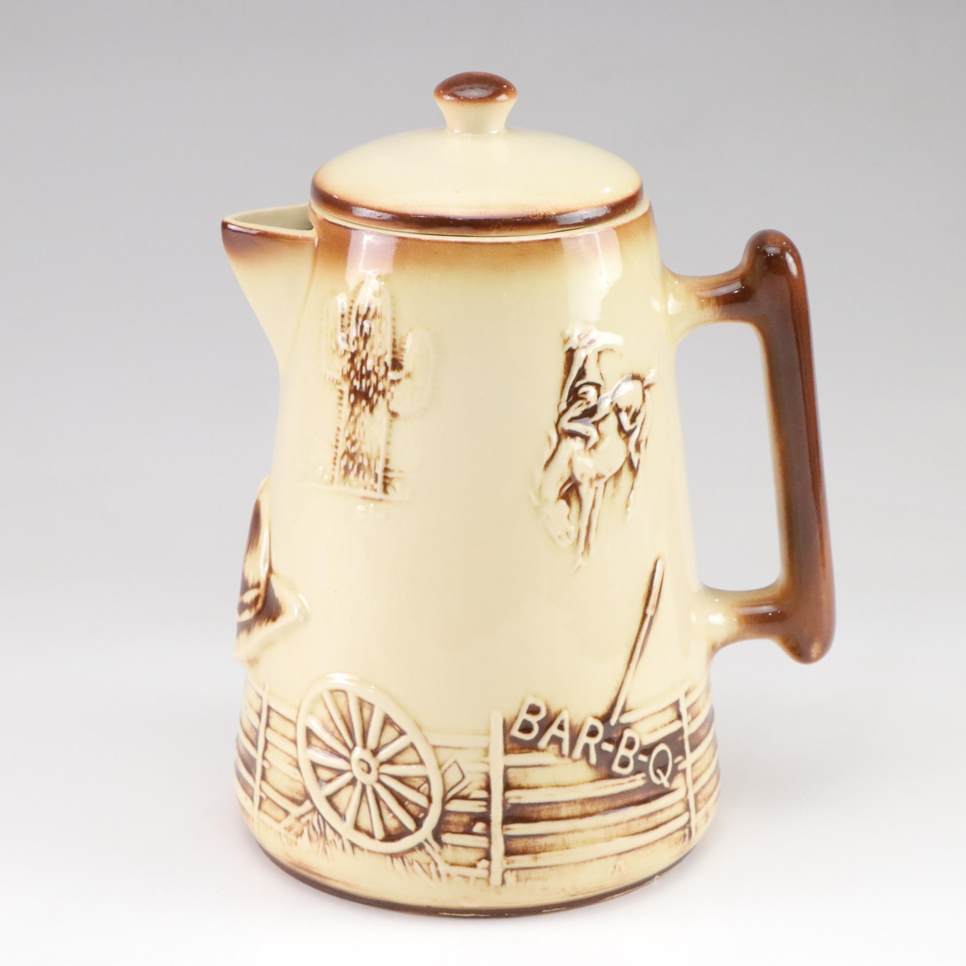 McCoy "El Rancho" Bar-B-Q Themed Ceramic Pitcher & Cookie Jar