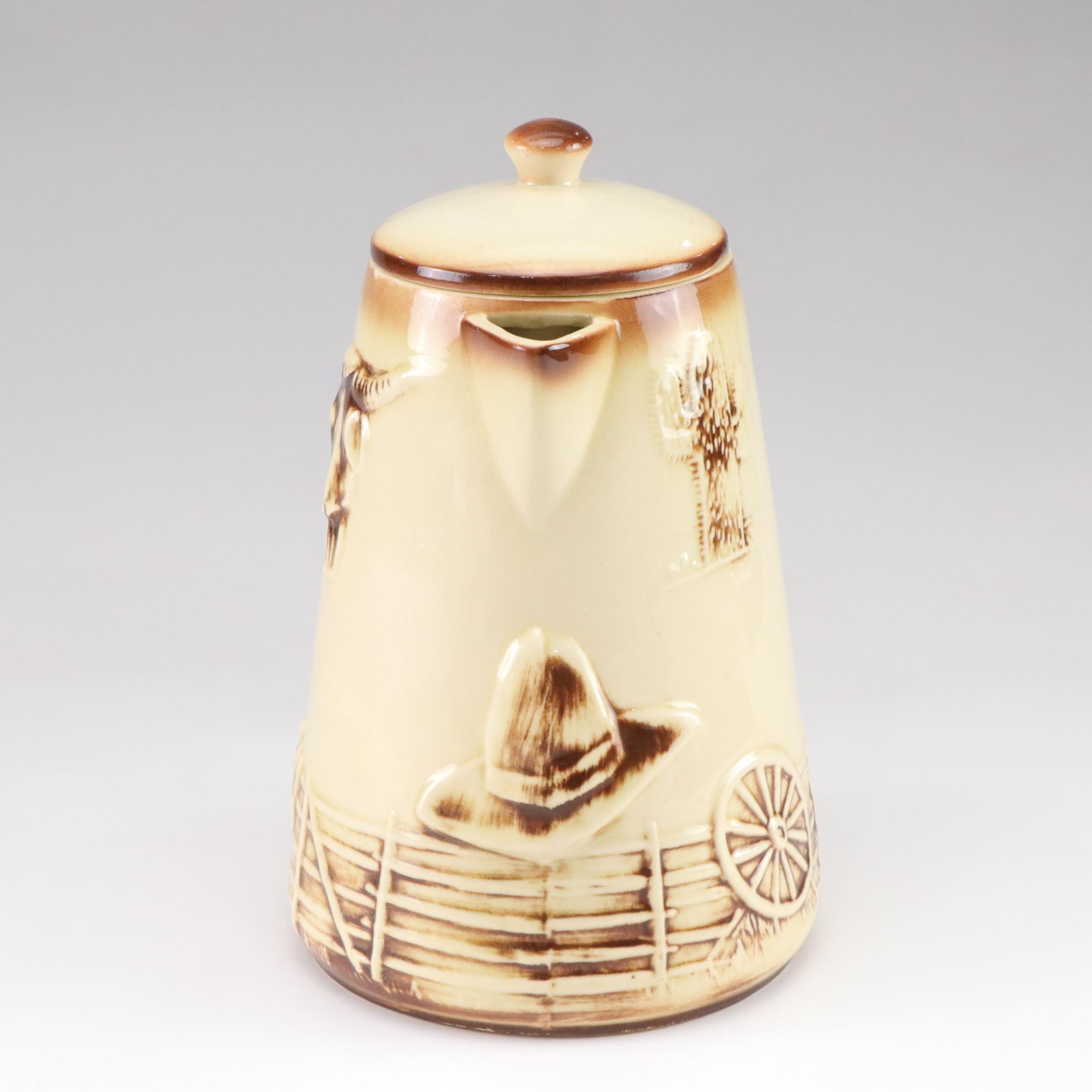 McCoy "El Rancho" Bar-B-Q Themed Ceramic Pitcher & Cookie Jar