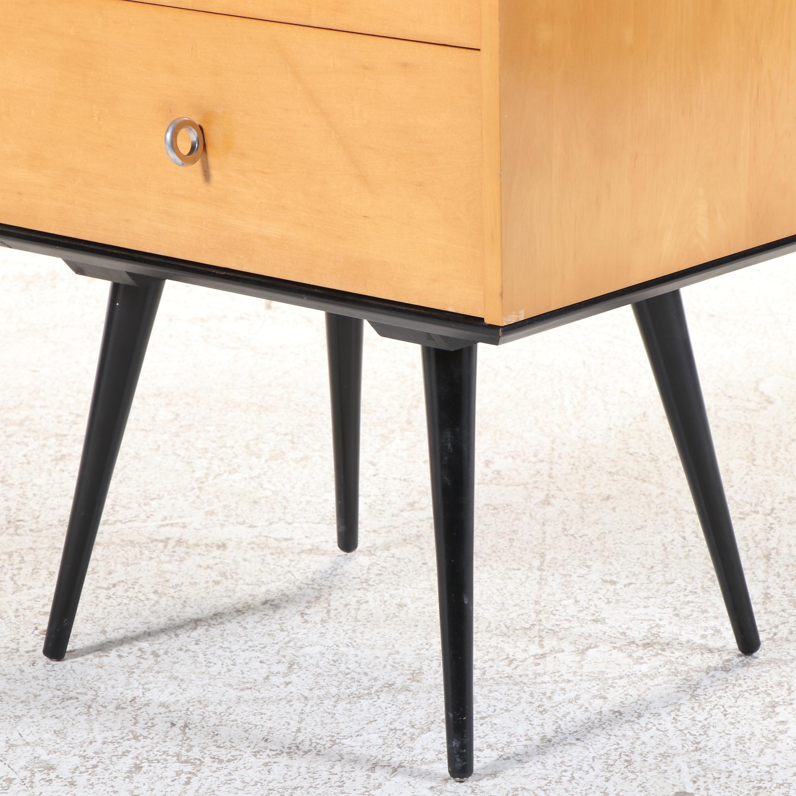 Paul McCobb for Winchendon "Planner Group" Maple and Ebonized Nightstand