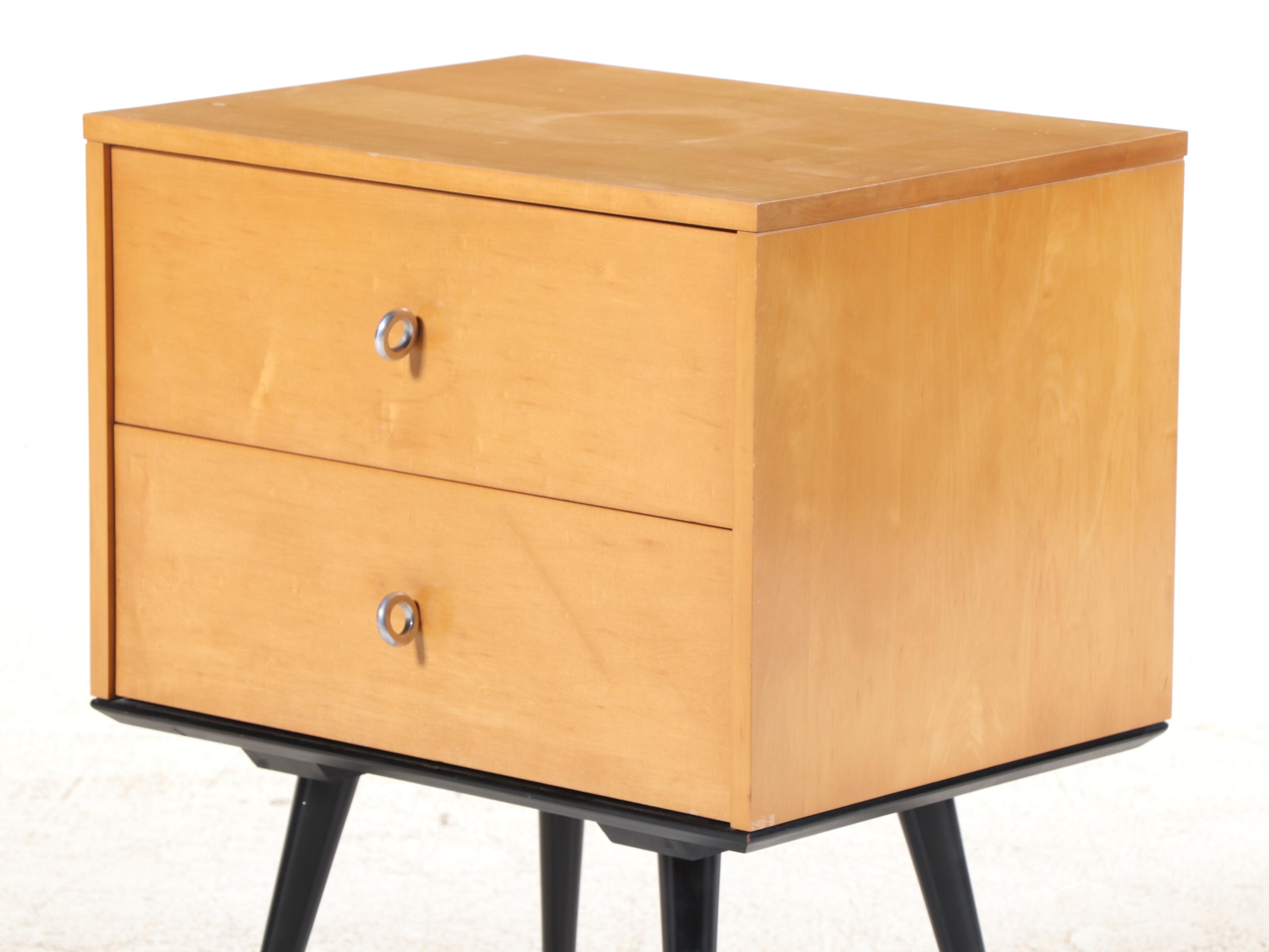 Paul McCobb for Winchendon "Planner Group" Maple and Ebonized Nightstand
