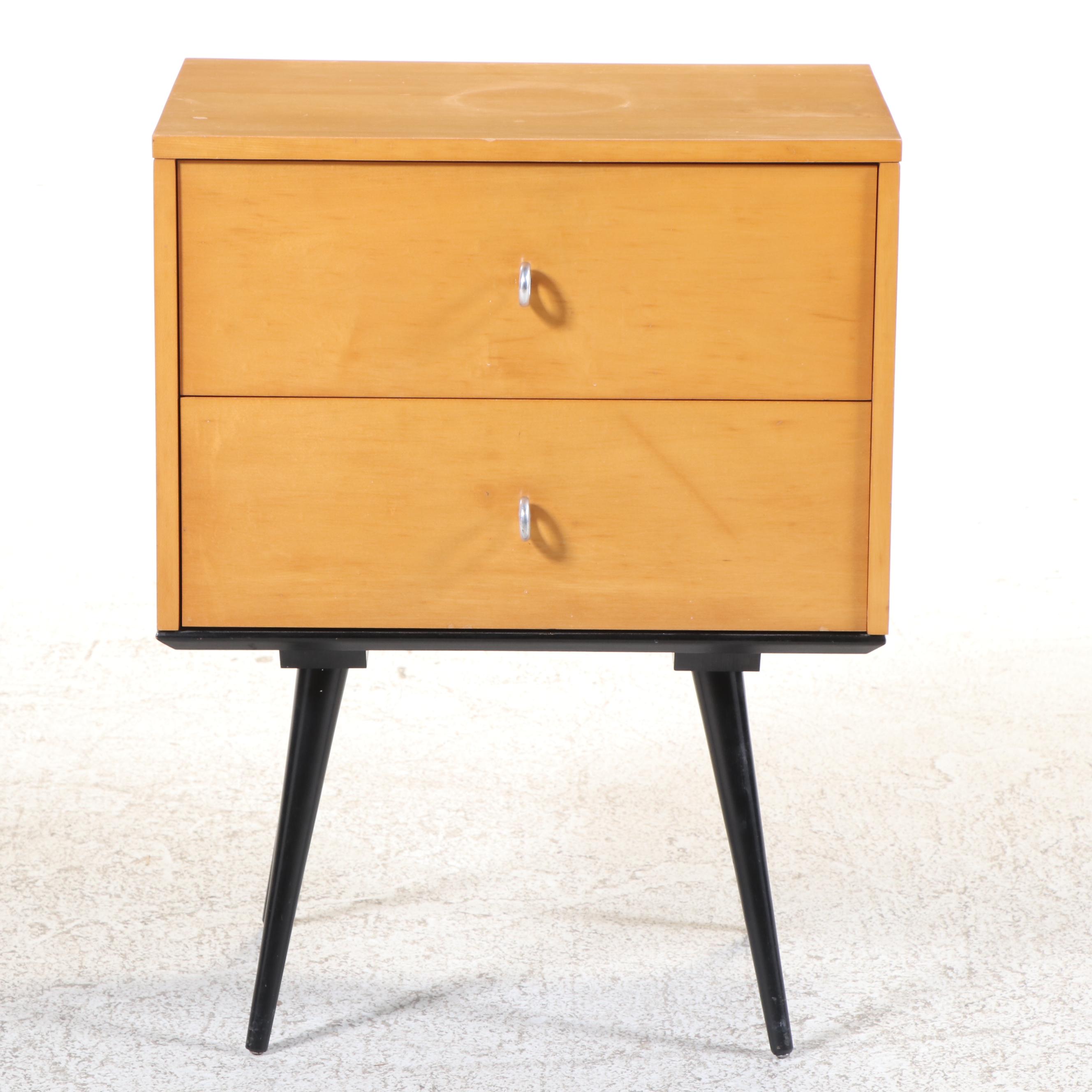 Paul McCobb for Winchendon "Planner Group" Maple and Ebonized Nightstand