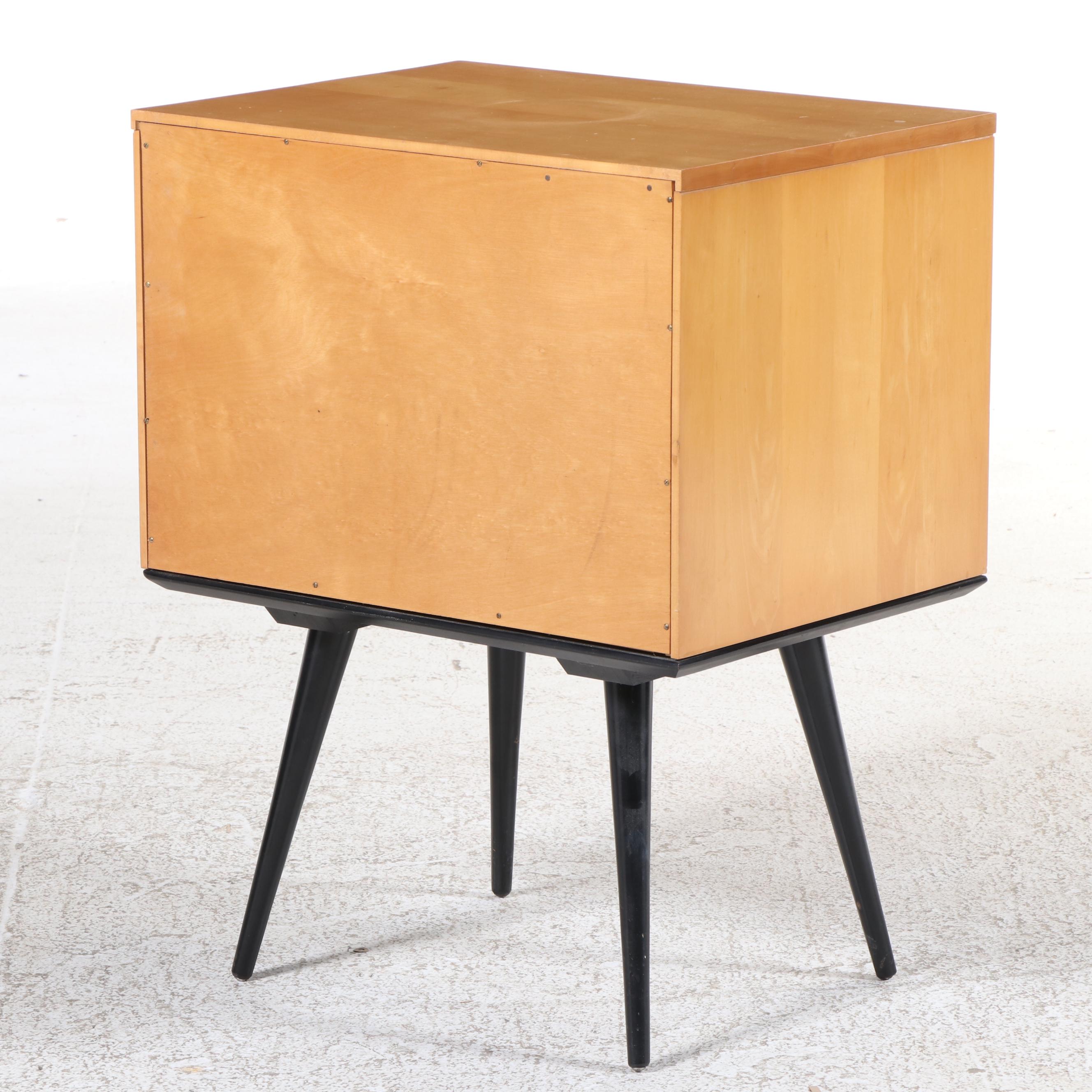 Paul McCobb for Winchendon "Planner Group" Maple and Ebonized Nightstand