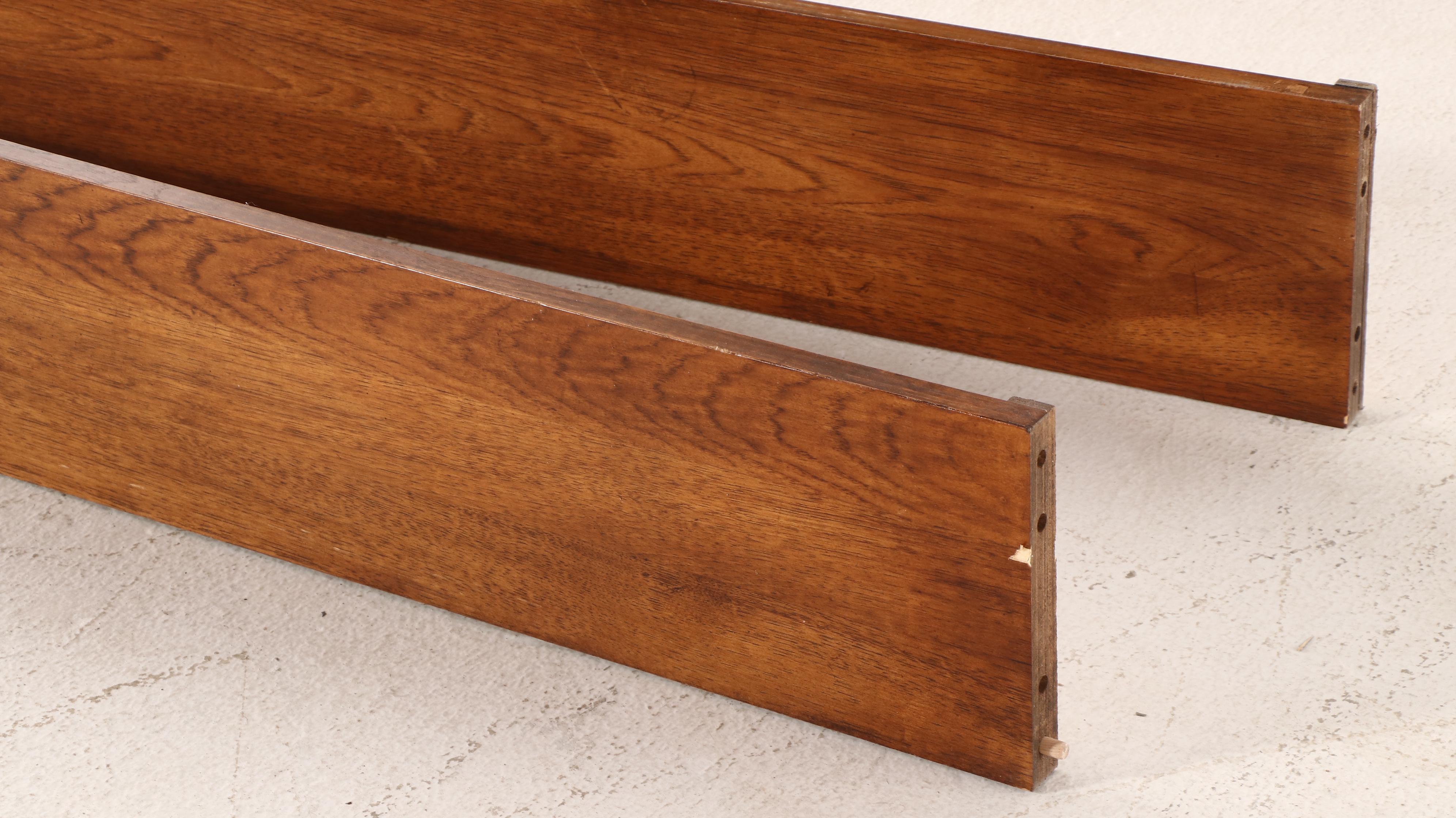 Louis XV Style Oak and Burl Wood King Sized Bed Frame