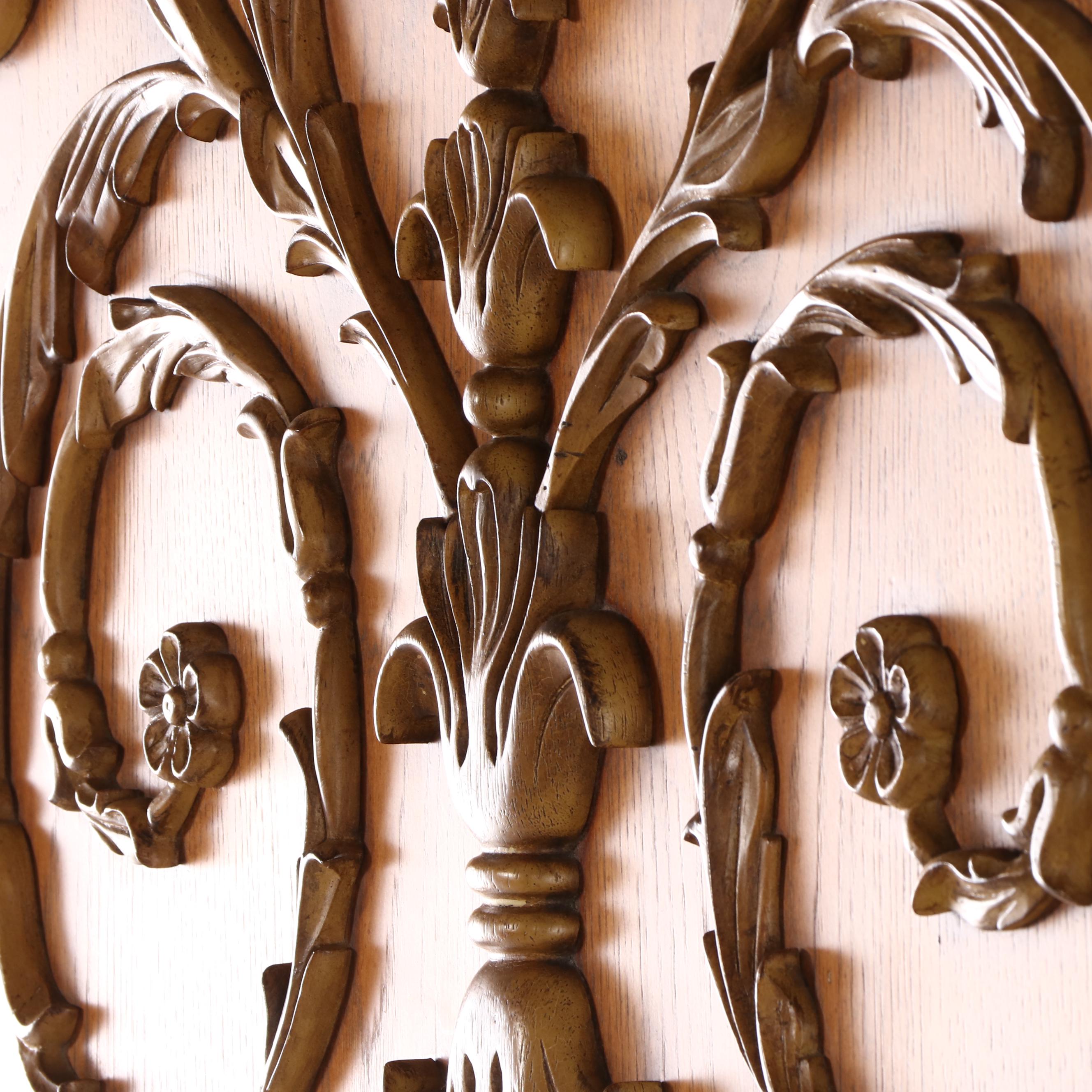 Louis XV Style Oak and Burl Wood King Sized Bed Frame