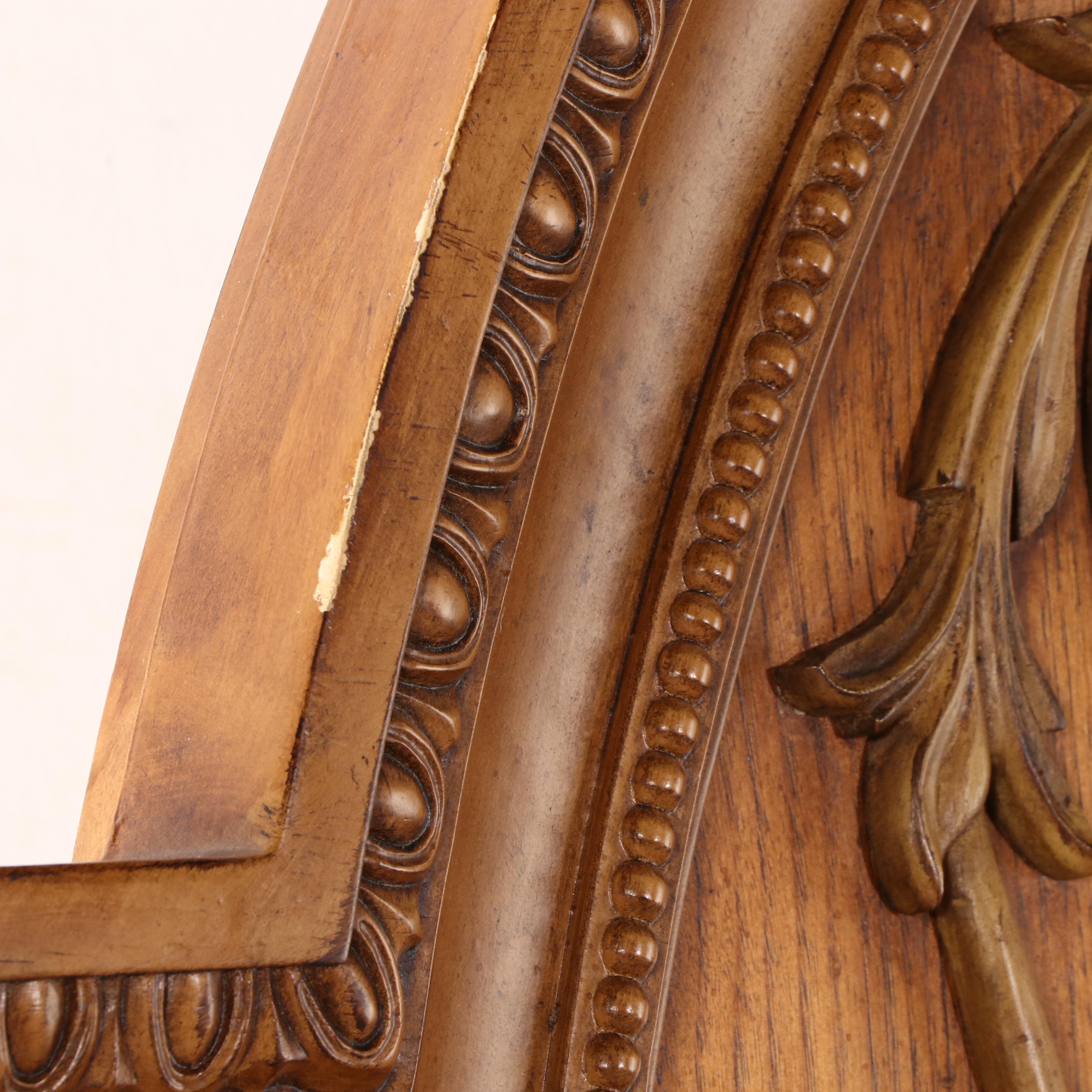 Louis XV Style Oak and Burl Wood King Sized Bed Frame