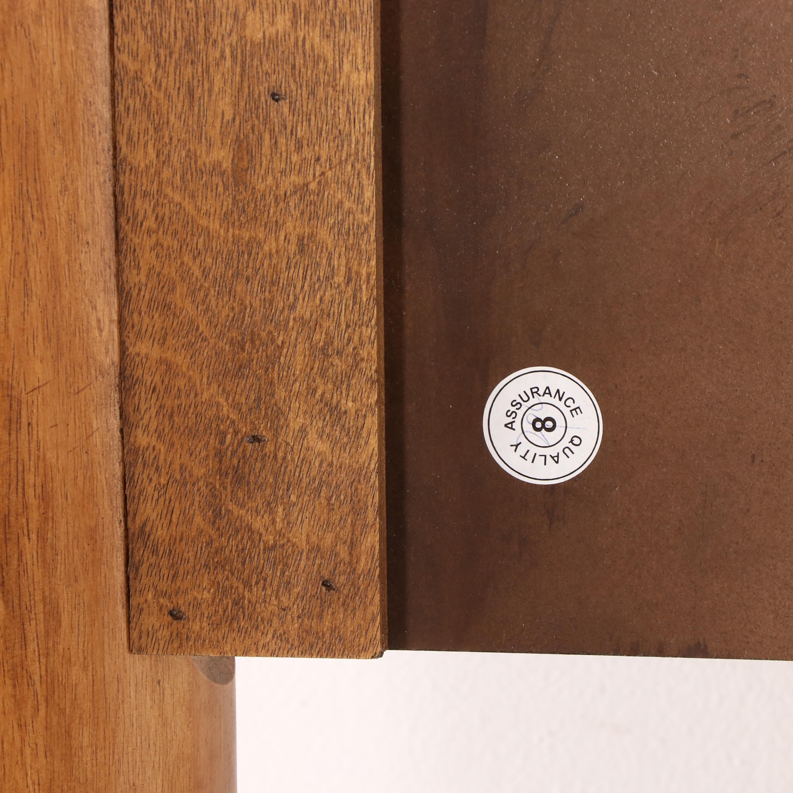 Louis XV Style Oak and Burl Wood King Sized Bed Frame