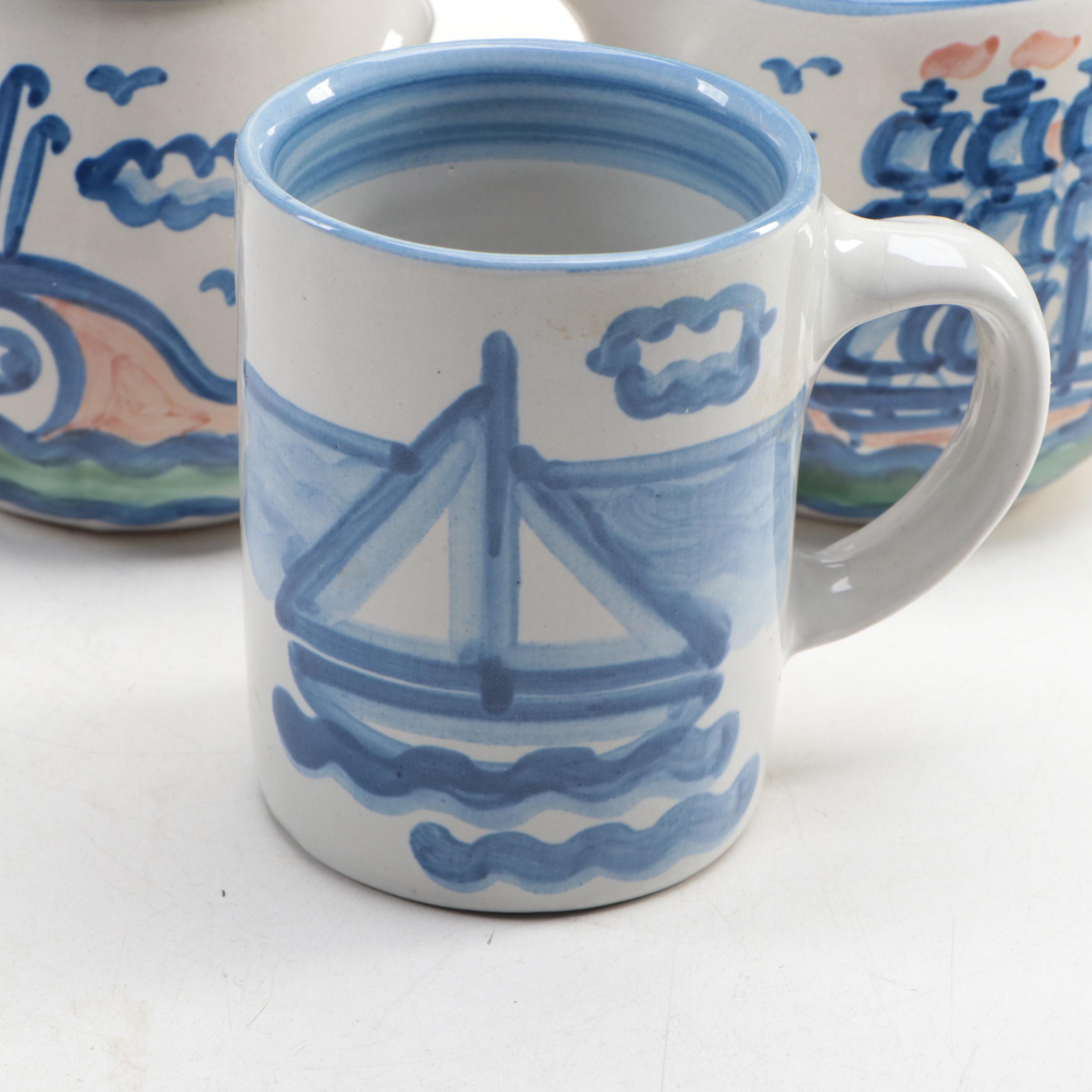 M. A. Hadley Stoneware "Ship & Whale" Dinnerware, 1994–2022