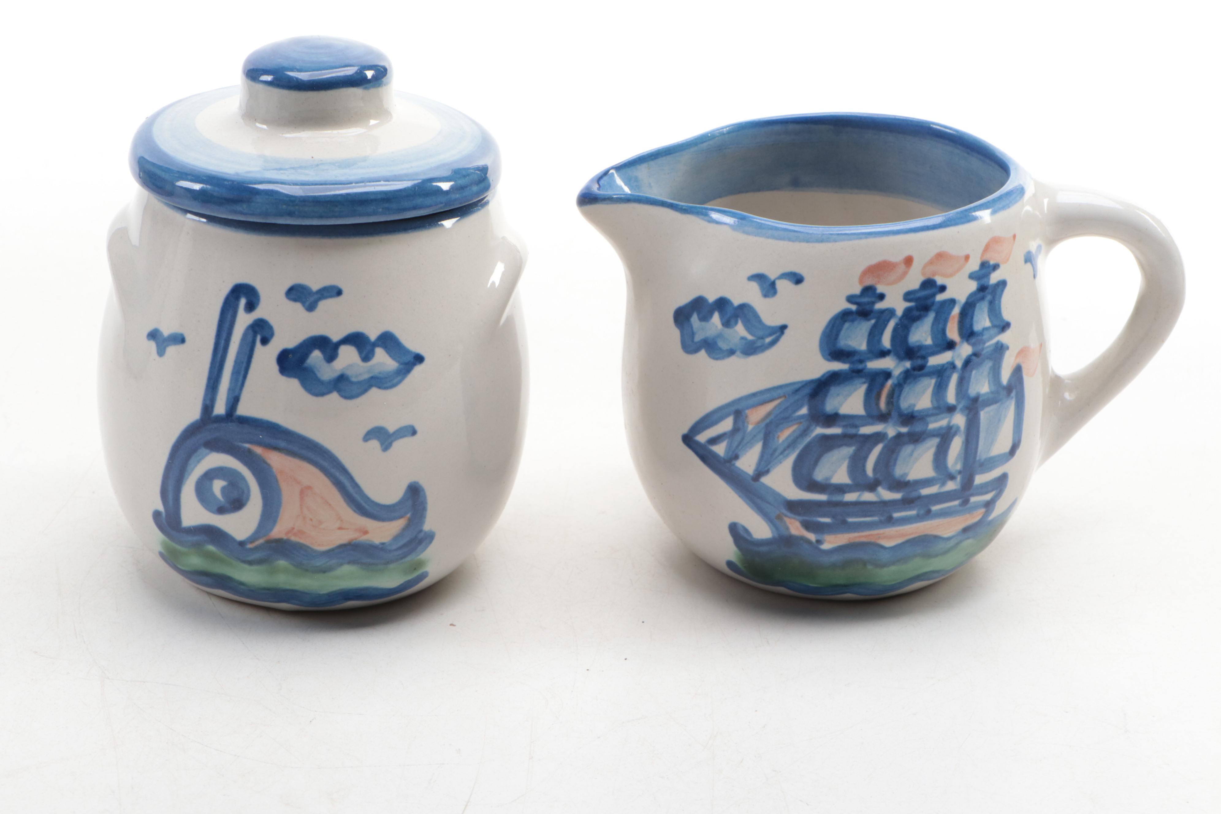 M. A. Hadley Stoneware "Ship & Whale" Dinnerware, 1994–2022