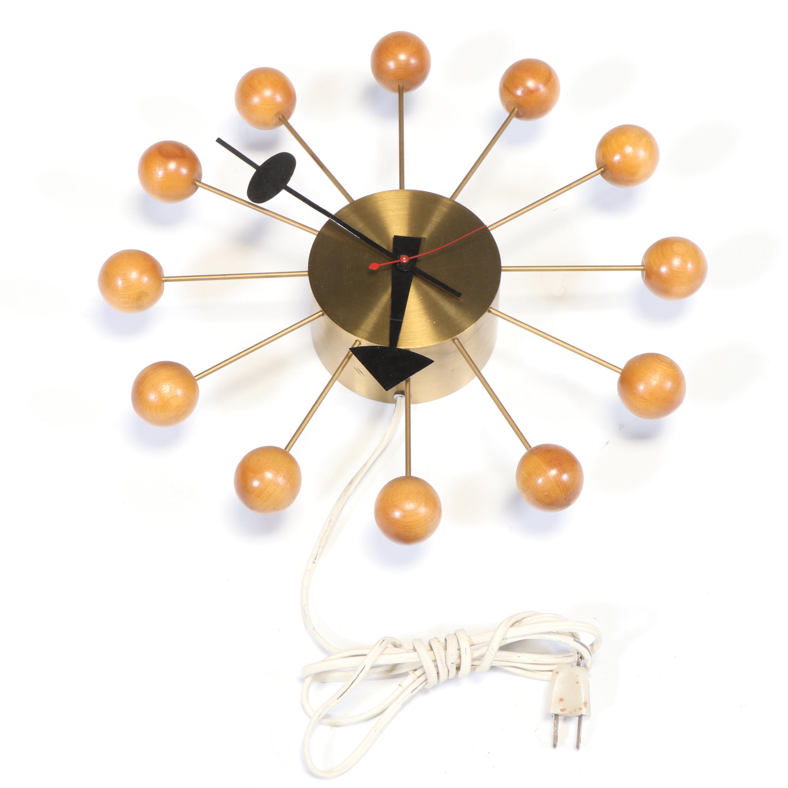 Mid Century Modern George Nelson & Associates Ball Wall Clock
